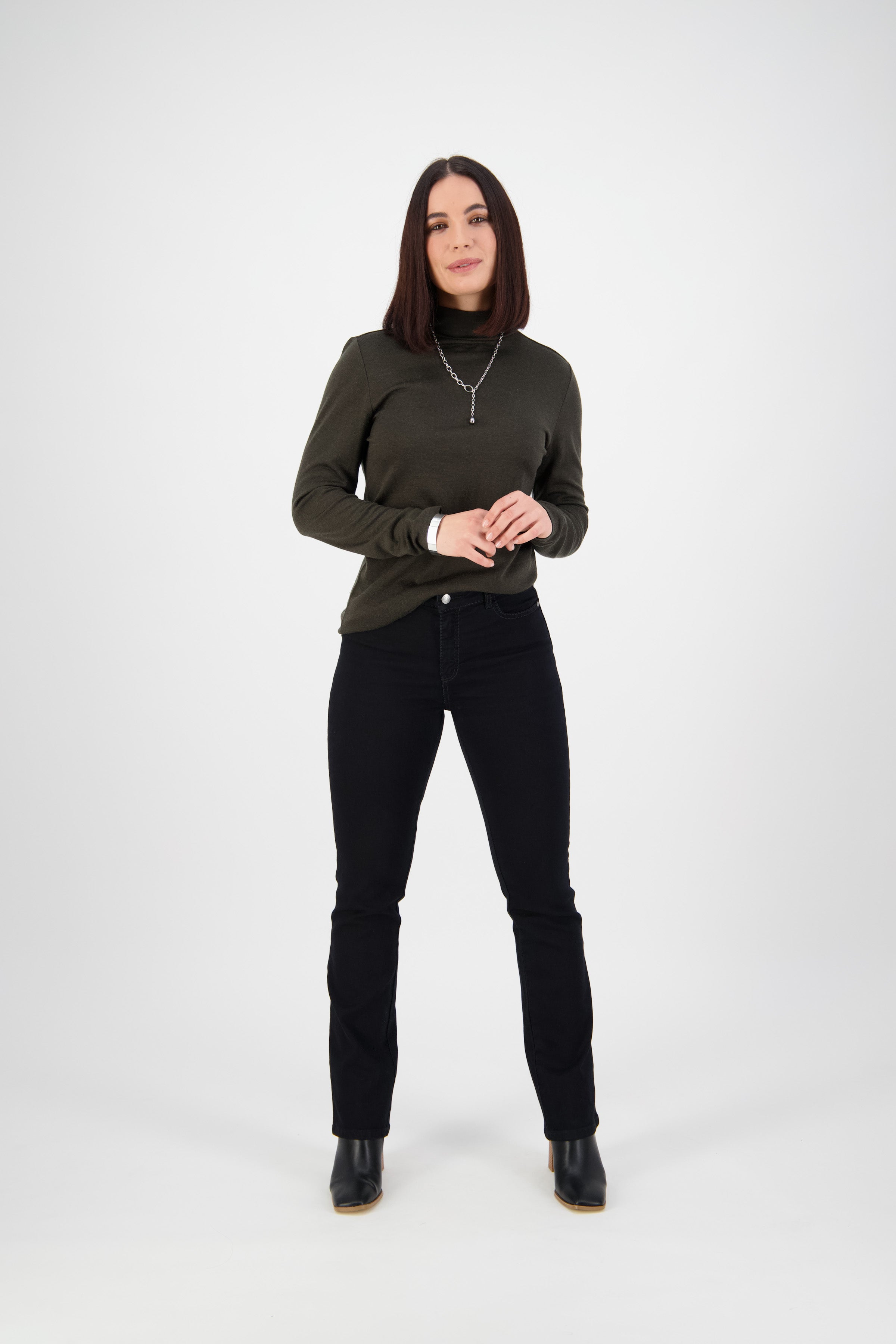 5937 Black Denim - Straight Leg Full Length Jean - Vassalli