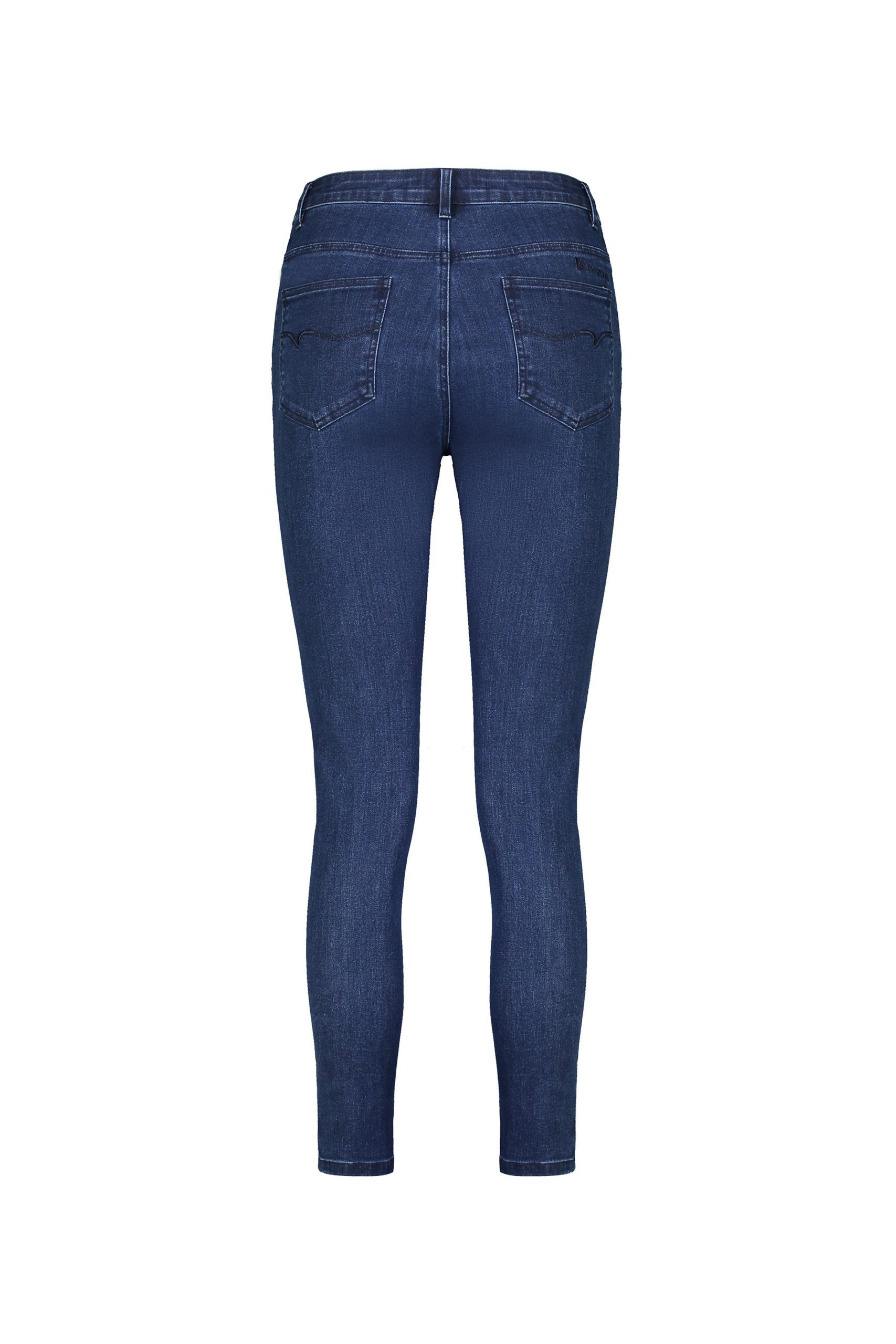 5950 Ink Denim - Skinny Leg Ankle Grazer Jean with Cuff Button Detail - Vassalli