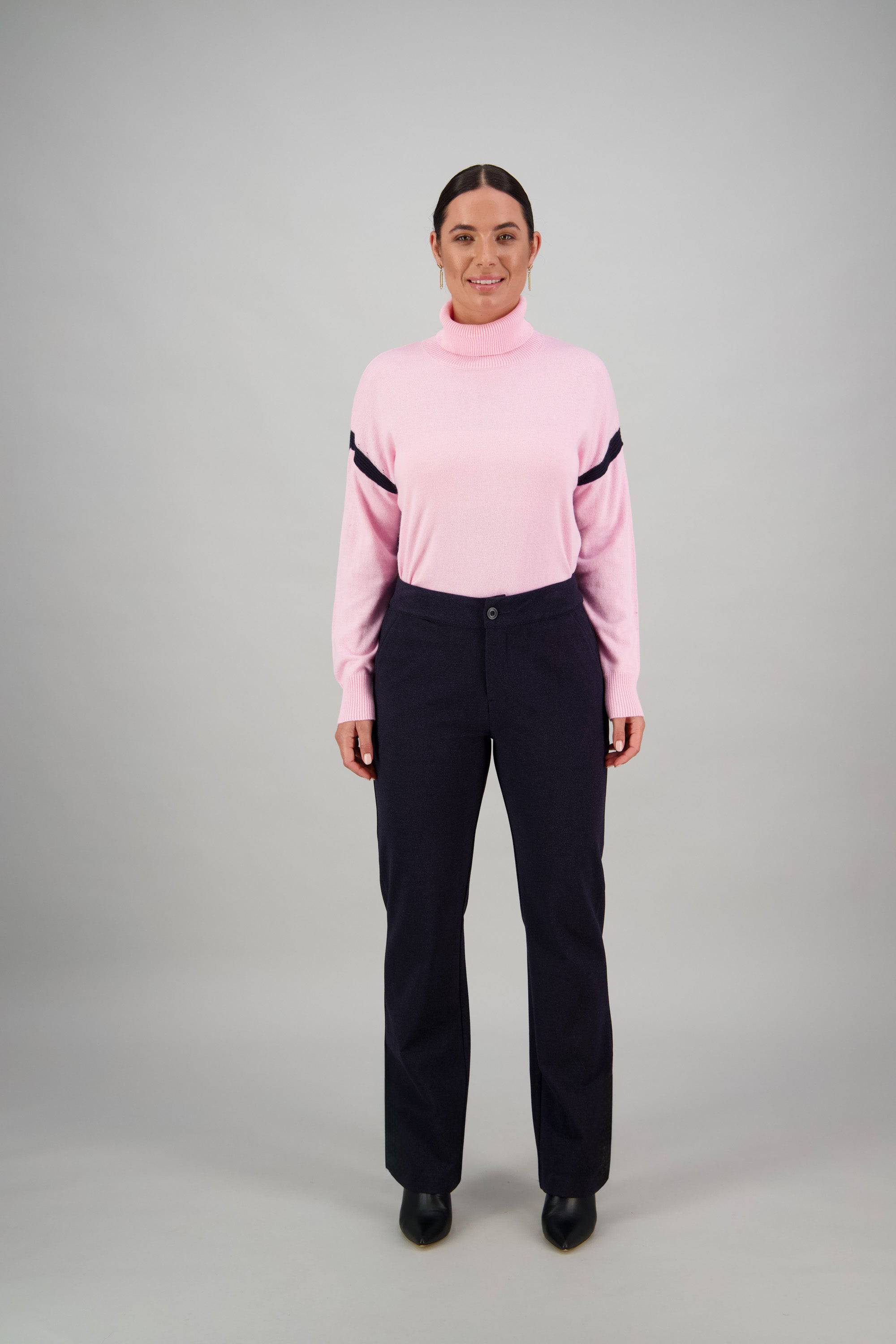 5952A Straight Leg Pant - Navy Marle - Vassalli