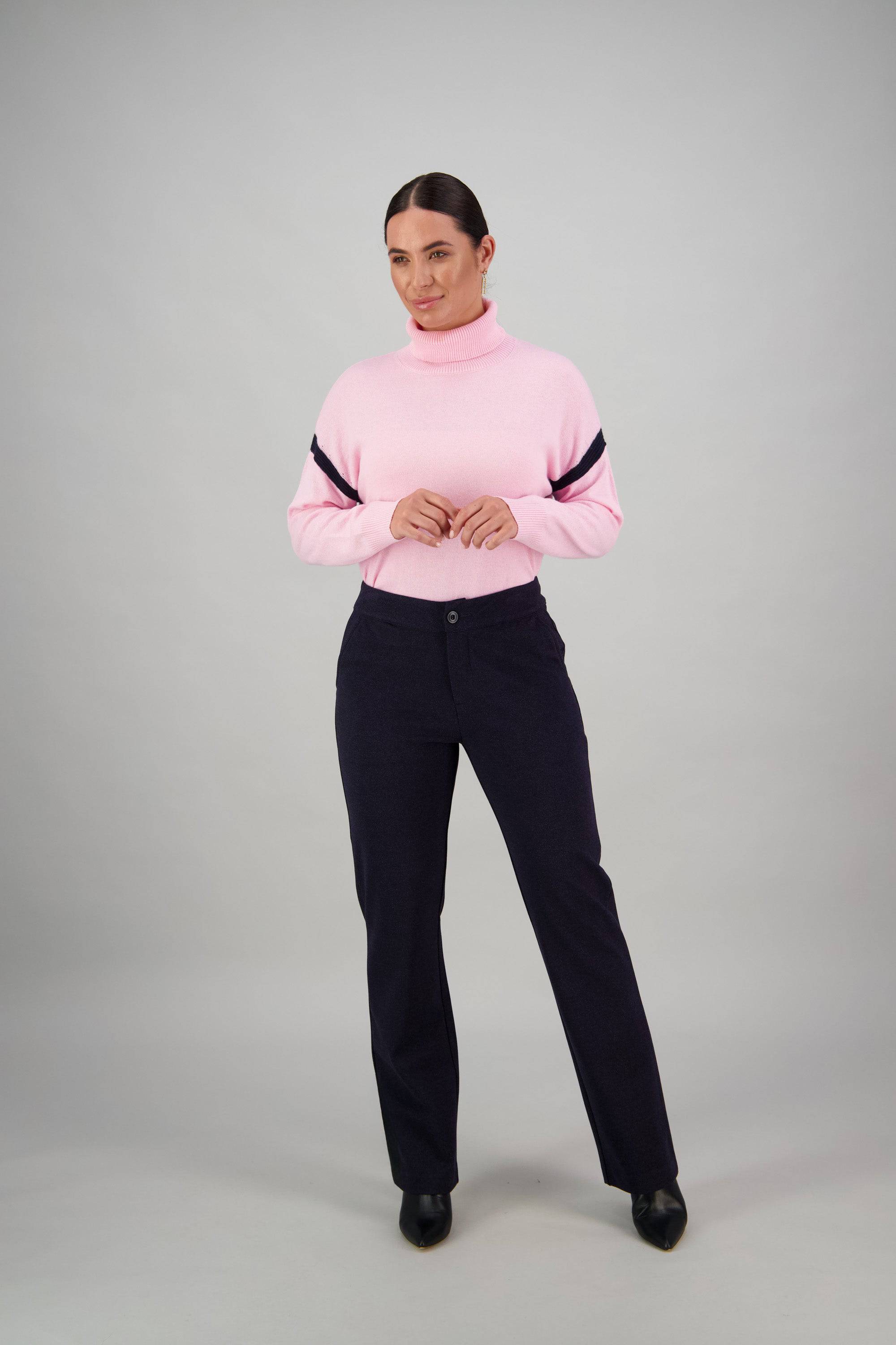 5952A Straight Leg Pant - Navy Marle - Vassalli