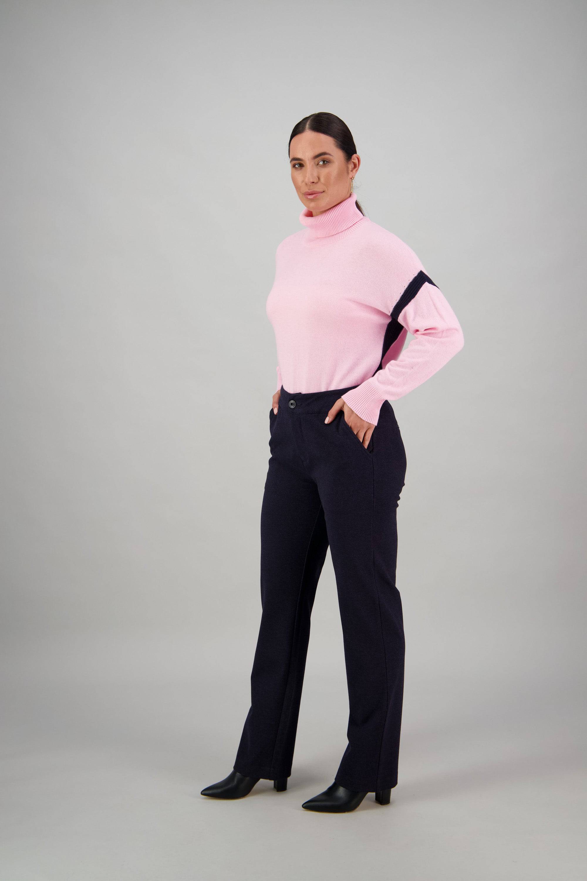 5952A Straight Leg Pant - Navy Marle - Vassalli