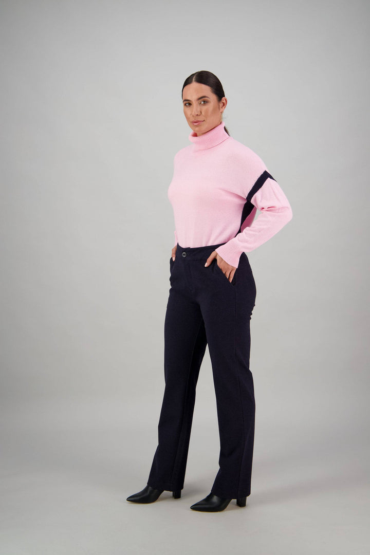 5952A Straight Leg Pant - Navy Marle - Vassalli