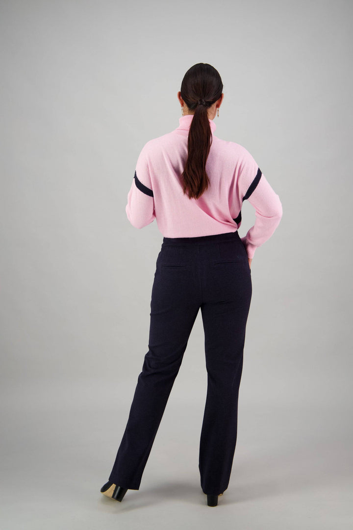 5952A Straight Leg Pant - Navy Marle - Vassalli