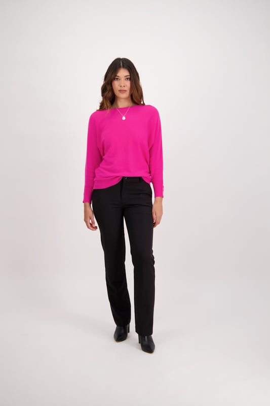 5952 Black - Straight Leg Full Length Dress Pant - Vassalli