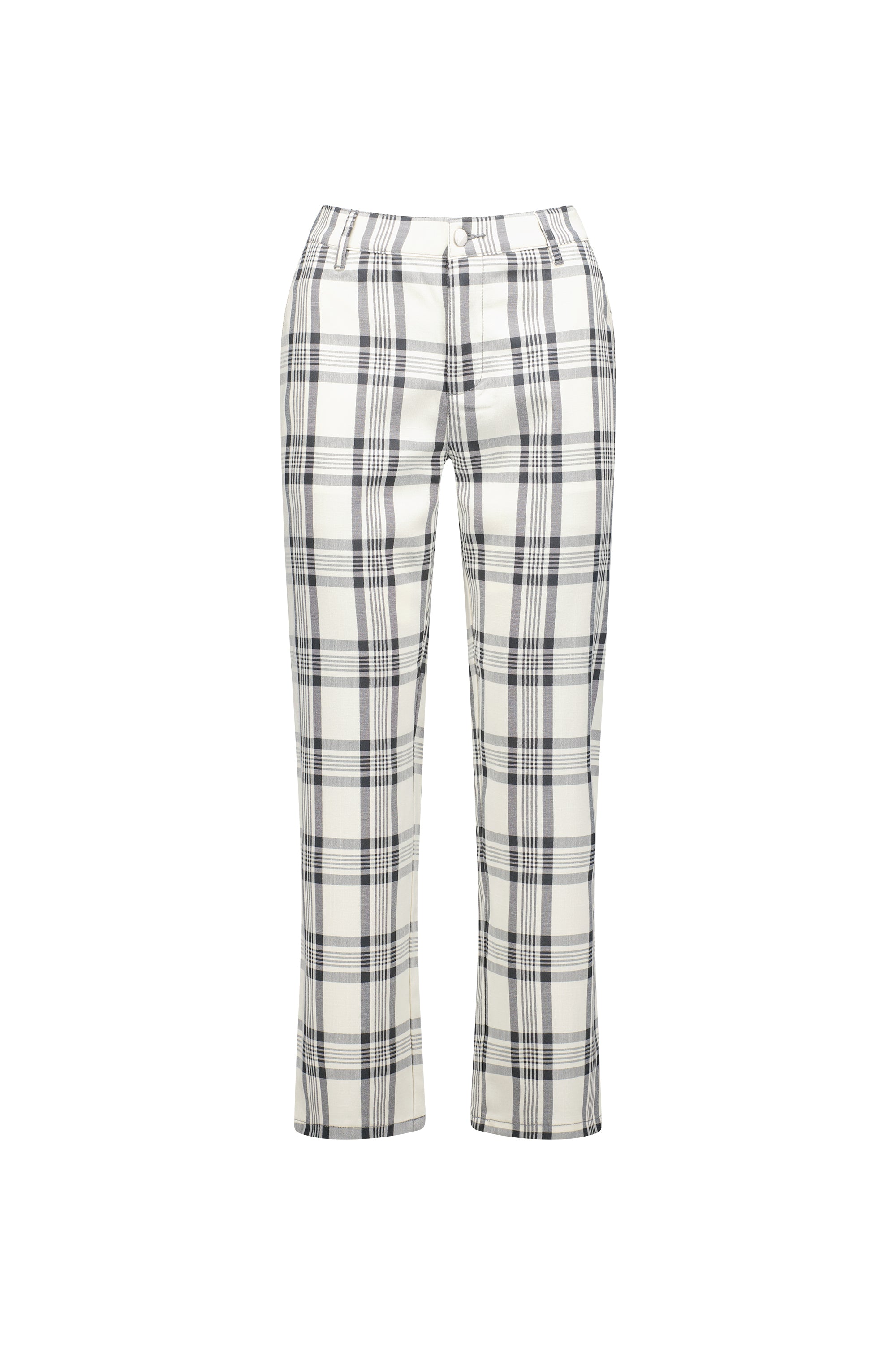 5963A Slate/Off White - Slim Leg 7/8 Pant with Fly - Vassalli