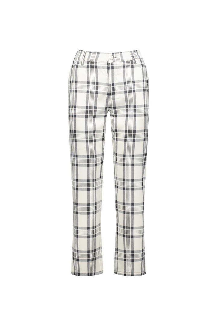 5963A Slate/Off White - Slim Leg 7/8 Pant with Fly - Vassalli