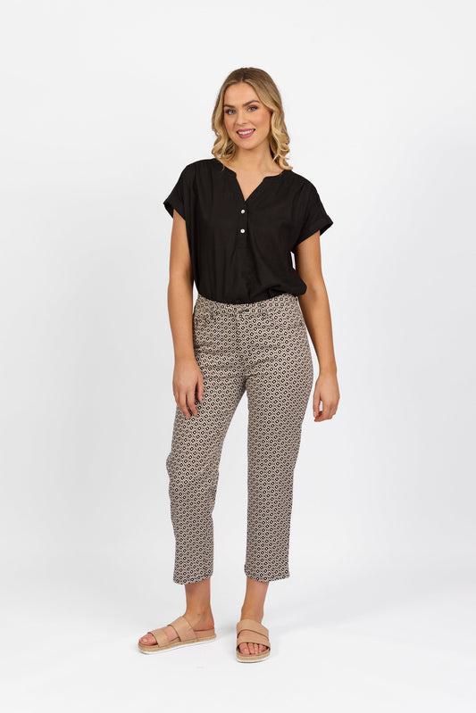 5973LW Sahara - Plain Lightweight Slim Leg 7/8 Length Pant With Fly - Vassalli