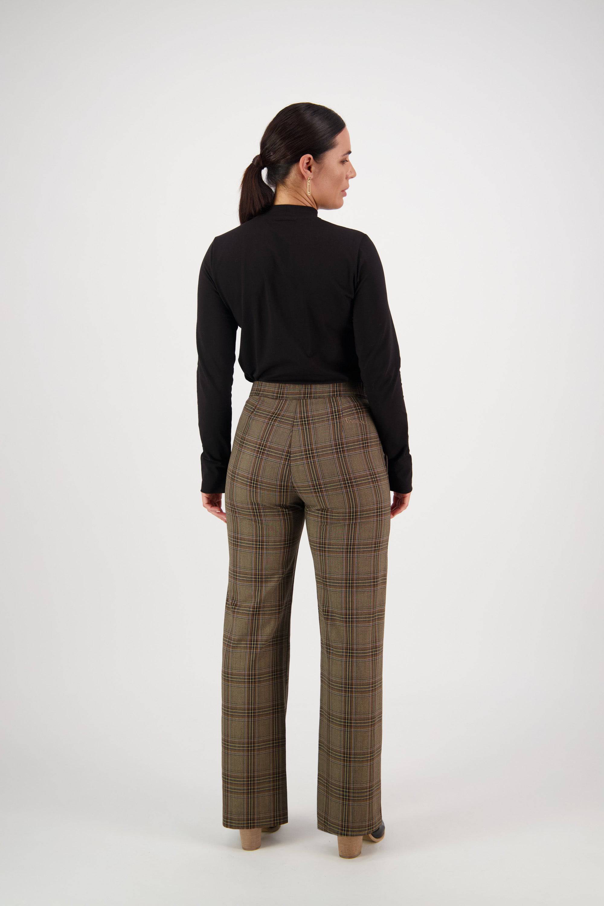 5979A Britain - Wide Leg Full Length Dress Pant with Elastic Back Waistband - Vassalli