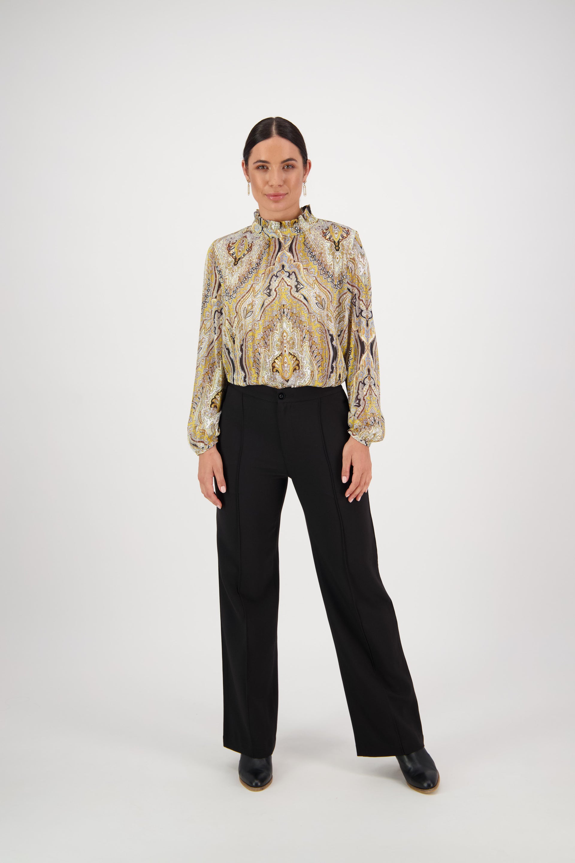 5979 Wide Leg Dress Pant - Black - Vassalli