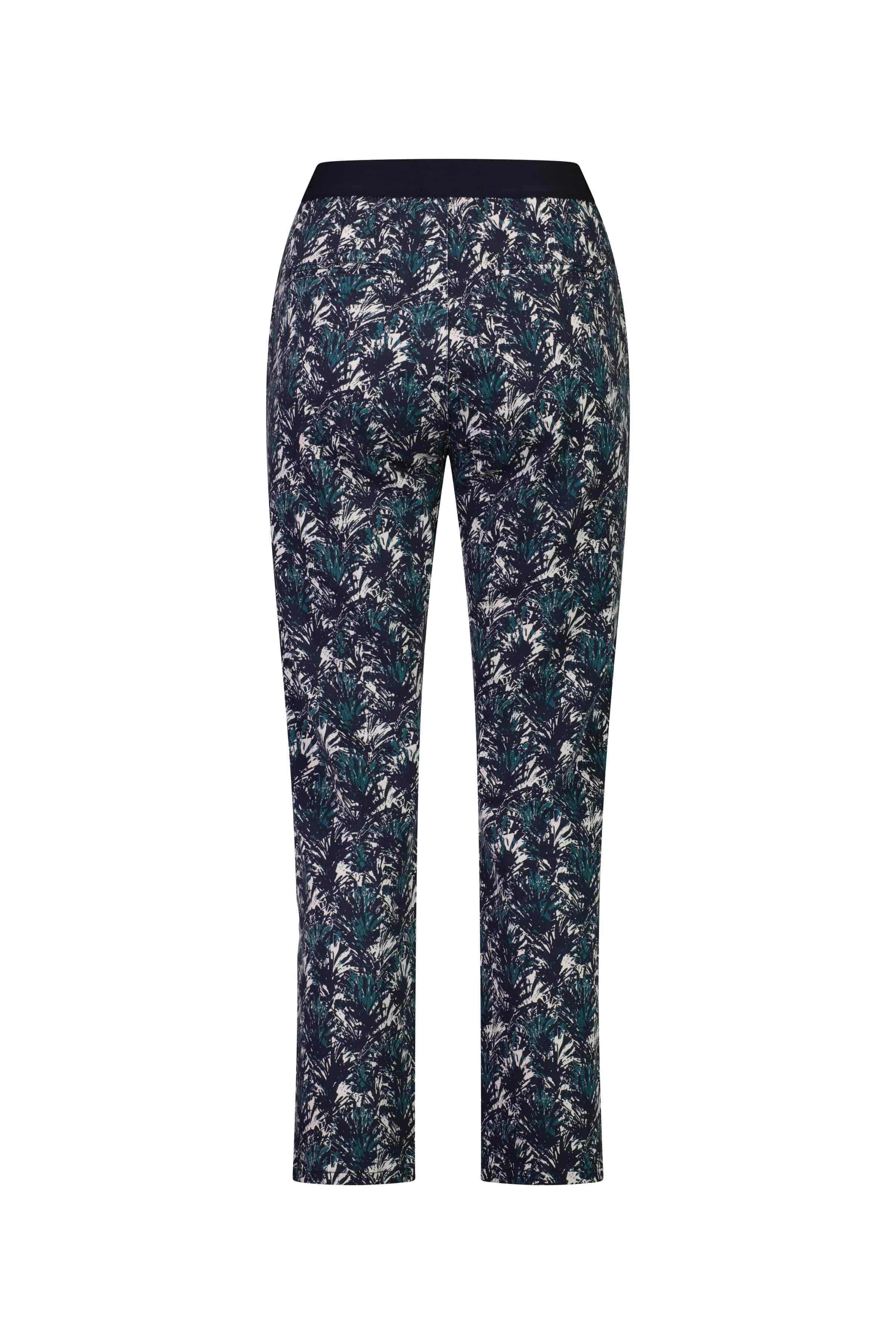 5985 Aspen - Slim Leg Ankle Grazer Printed Pant with Elastic Back Waist - Vassalli