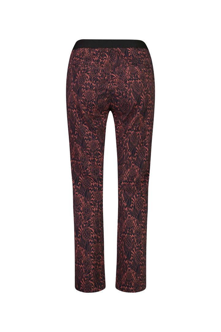 5985 Protea - Slim Leg Ankle Grazer Printed Pant with Elastic Back Waist - Vassalli