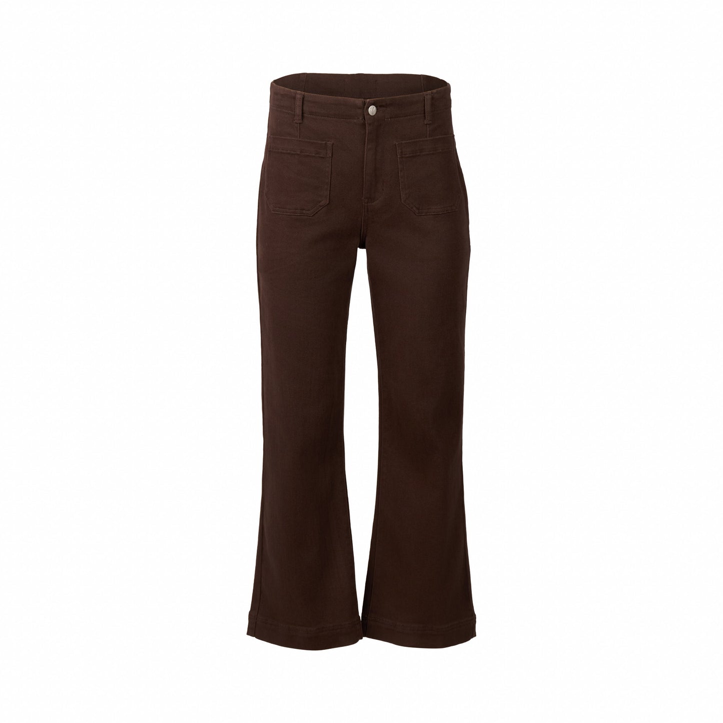 5995A Chocolate - Wide Leg Ankle Grazer Jean - Vassalli