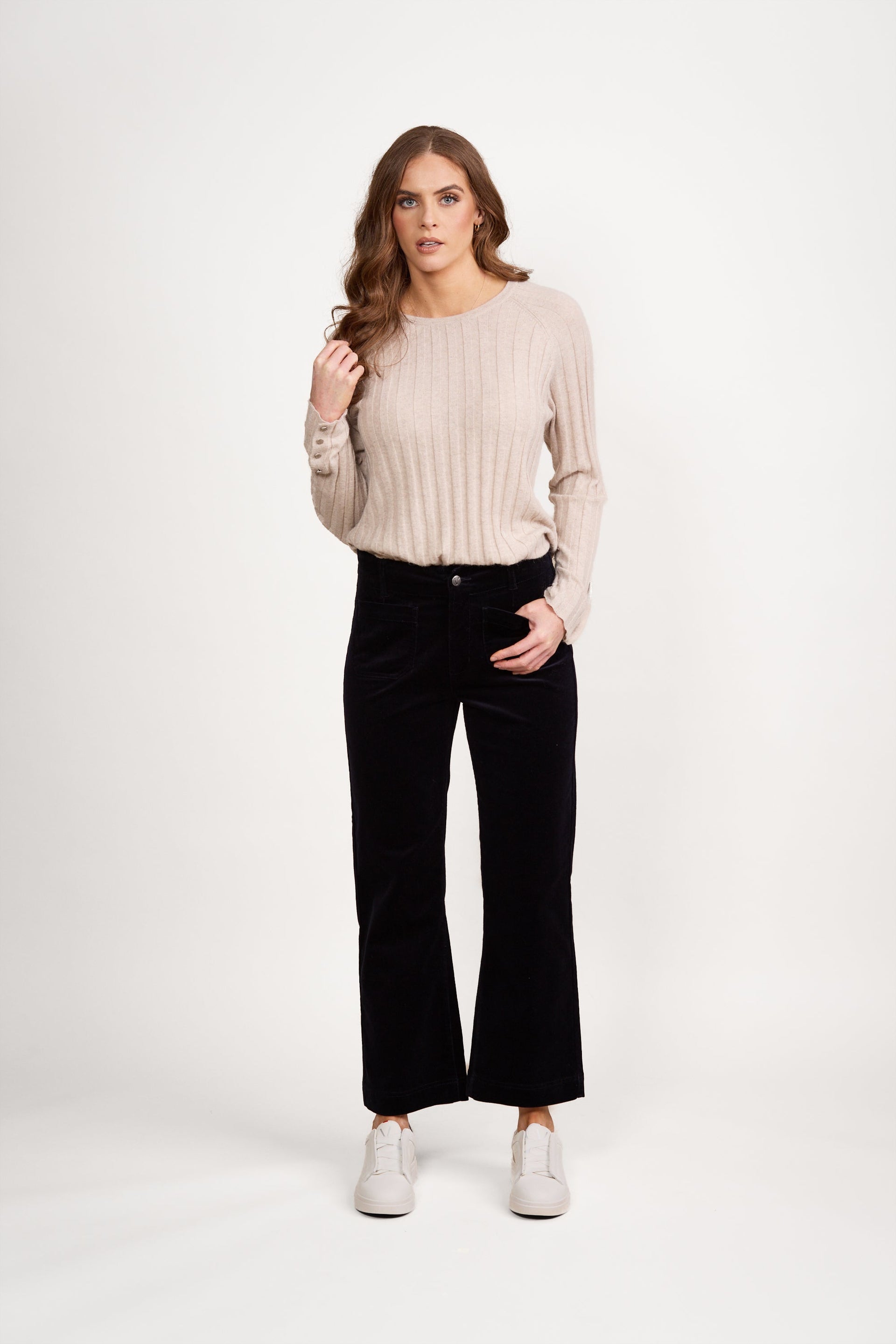 5995AM Midnight - Wide Leg Ankle Grazer Pant - Vassalli
