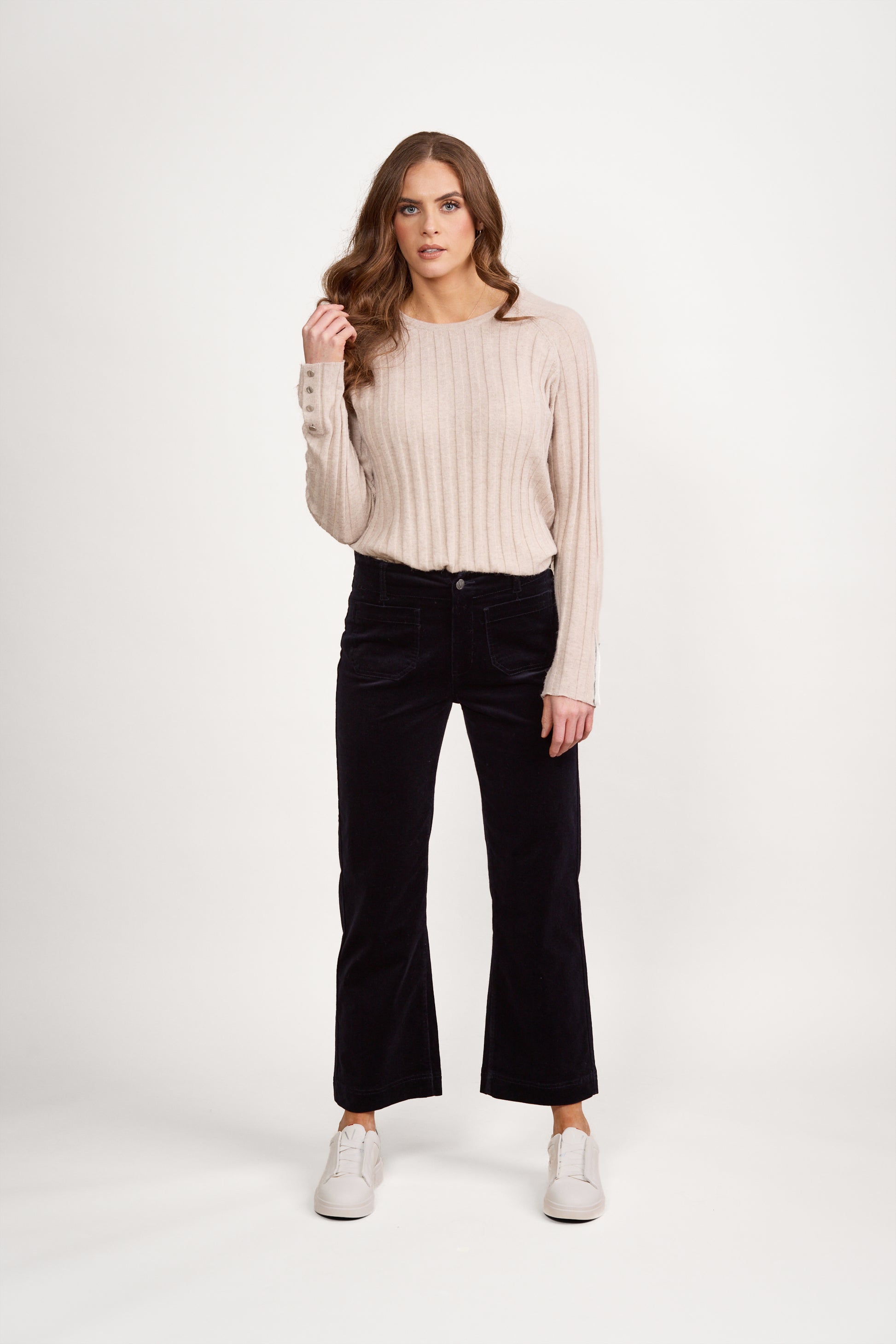 5995AM Midnight - Wide Leg Ankle Grazer Pant - Vassalli