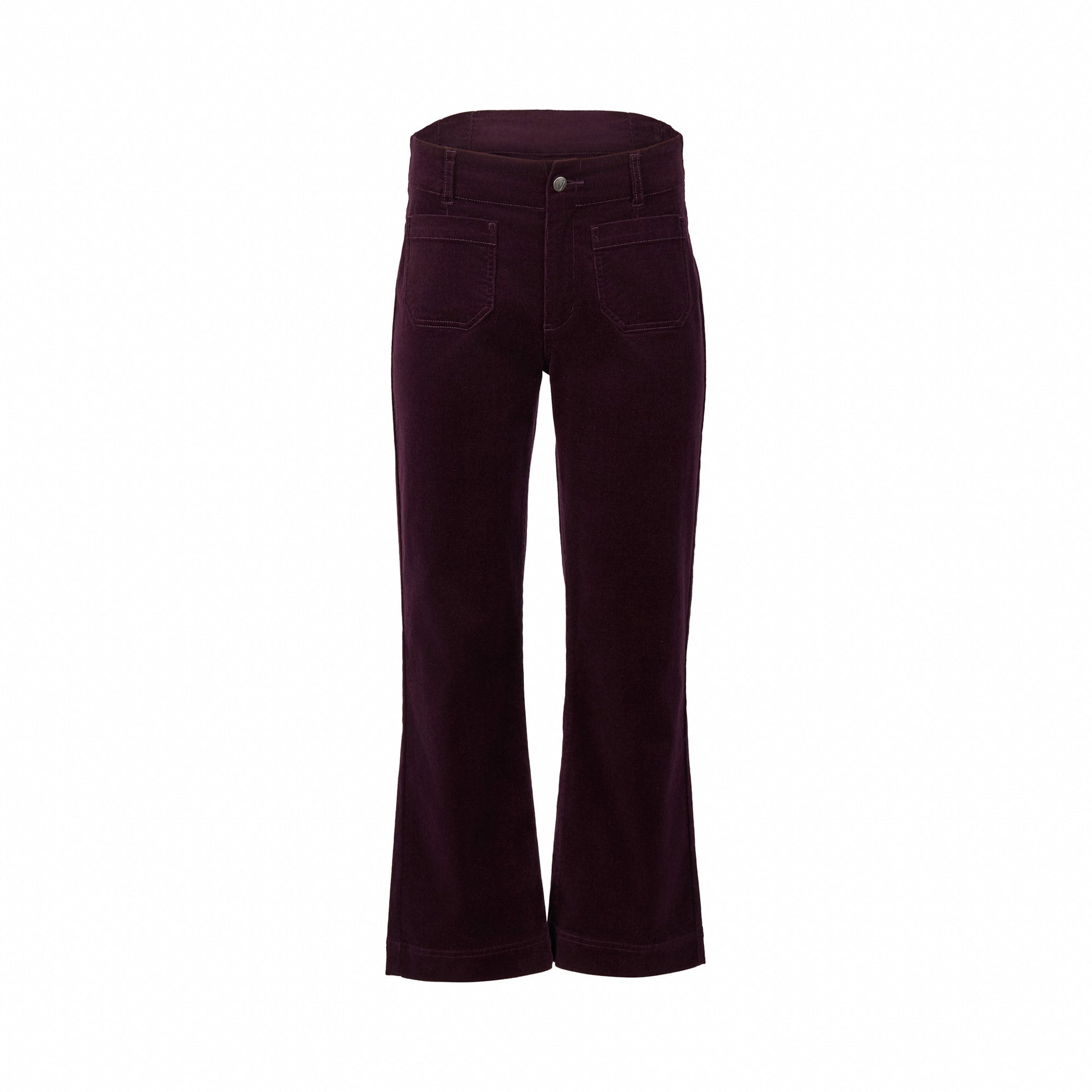 5995AM Mulberry - Wide Leg Ankle Grazer Pant - Vassalli