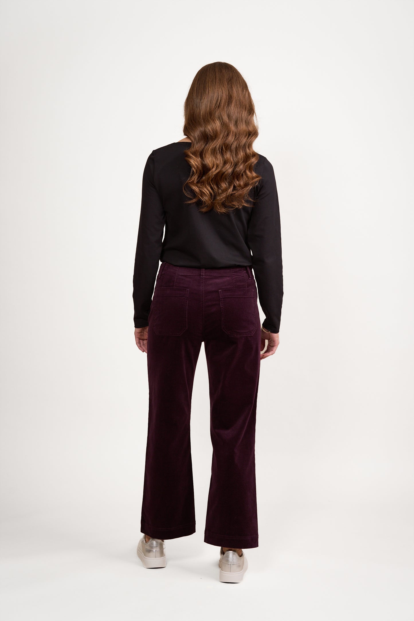 5995AM Mulberry - Wide Leg Ankle Grazer Pant - Vassalli