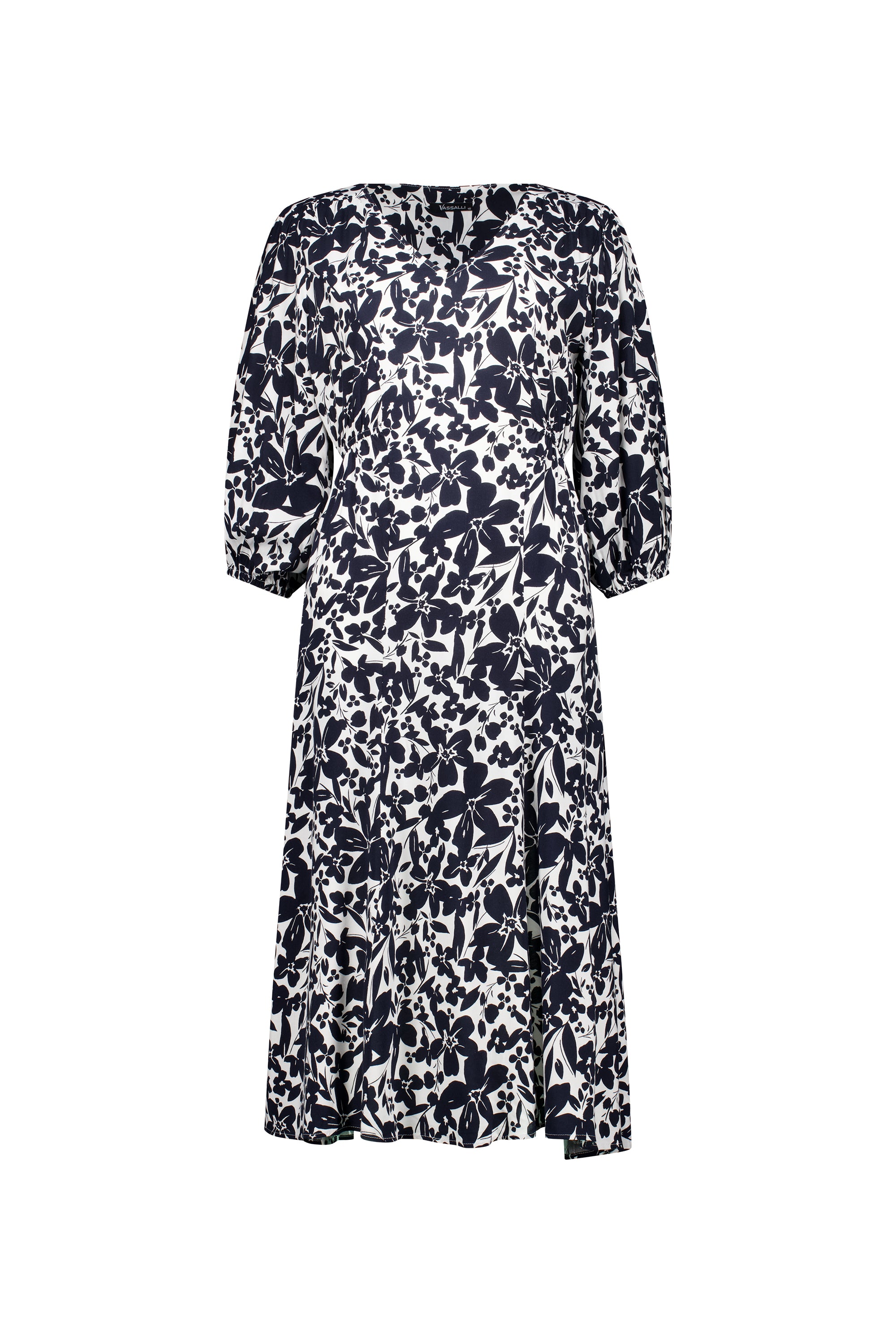 6105 Coco - V Neck Dress with Elbow Length Sleeve - Vassalli