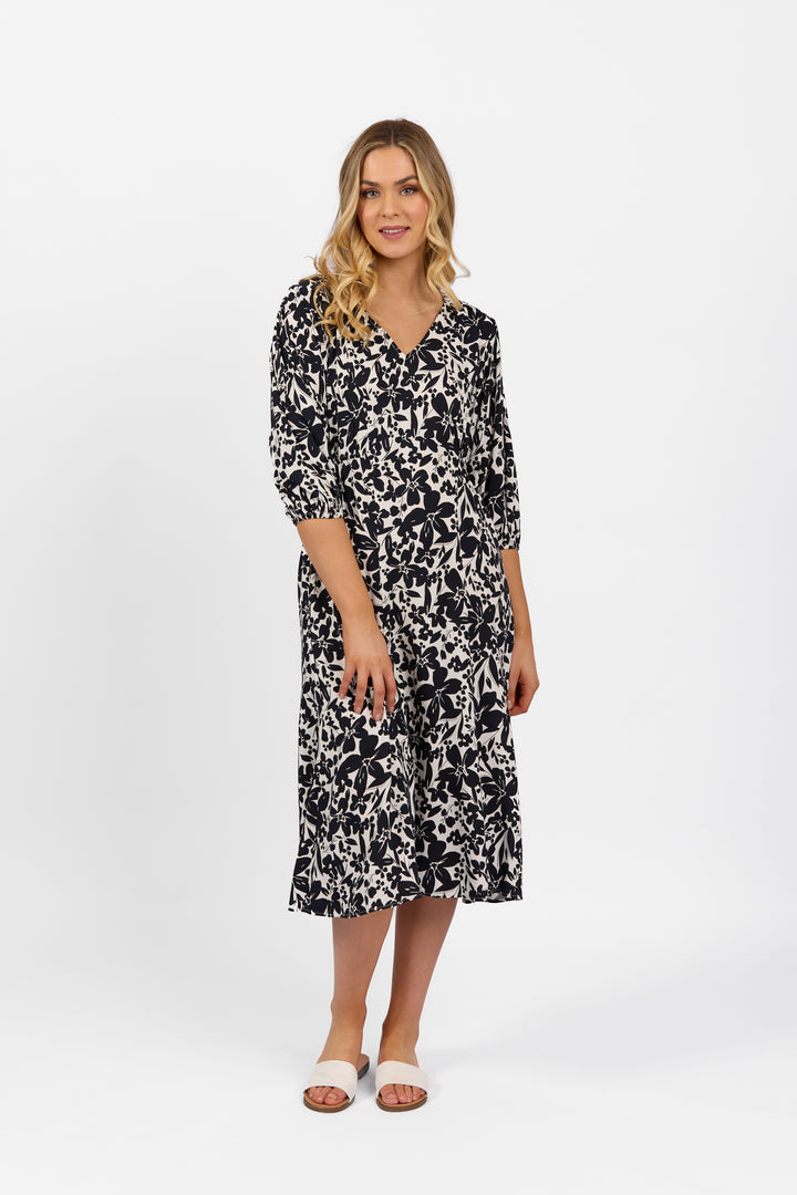 6105 Coco - V Neck Dress with Elbow Length Sleeve - Vassalli