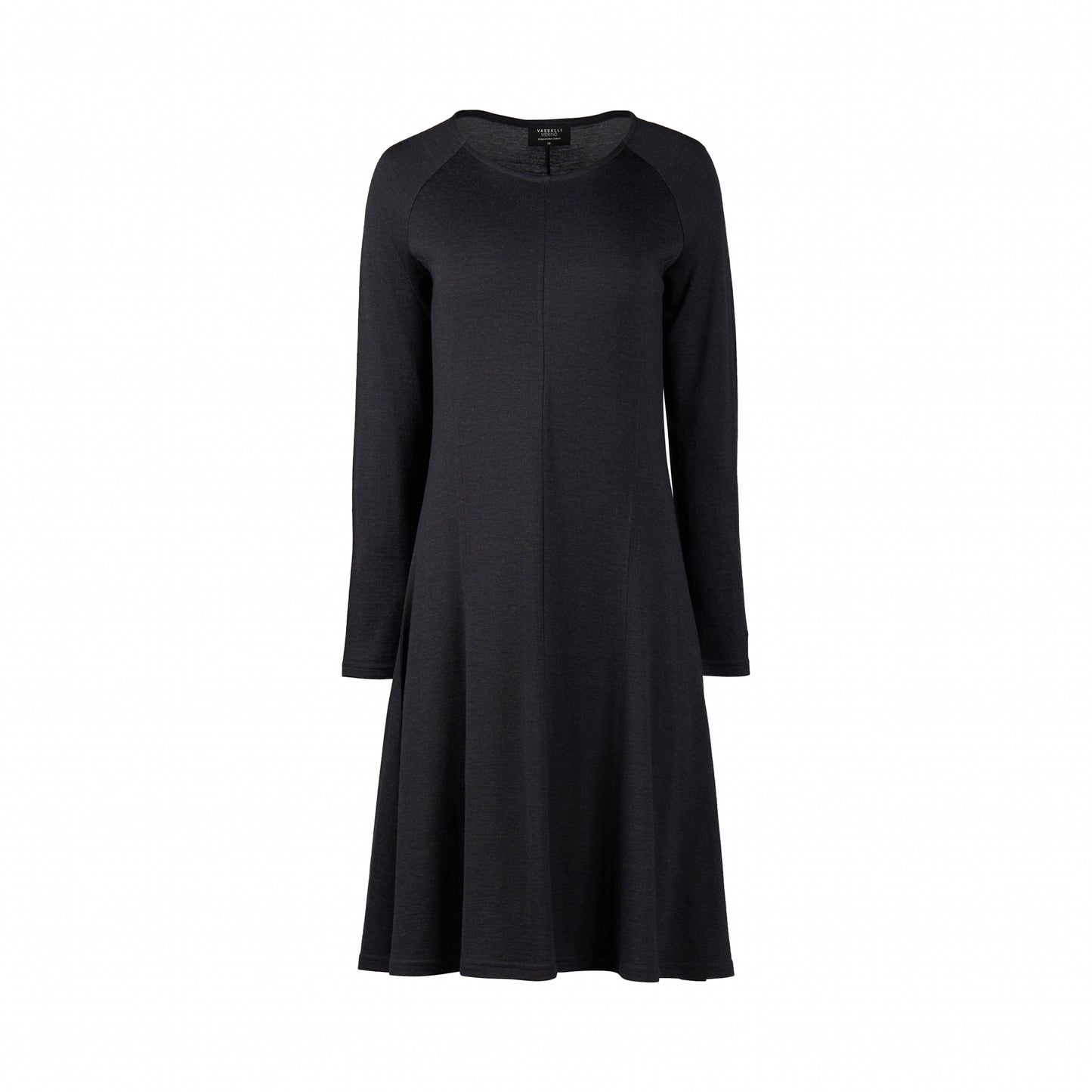 6107 Midnight - 100% Merino Long Sleeve Swing Dress - Vassalli