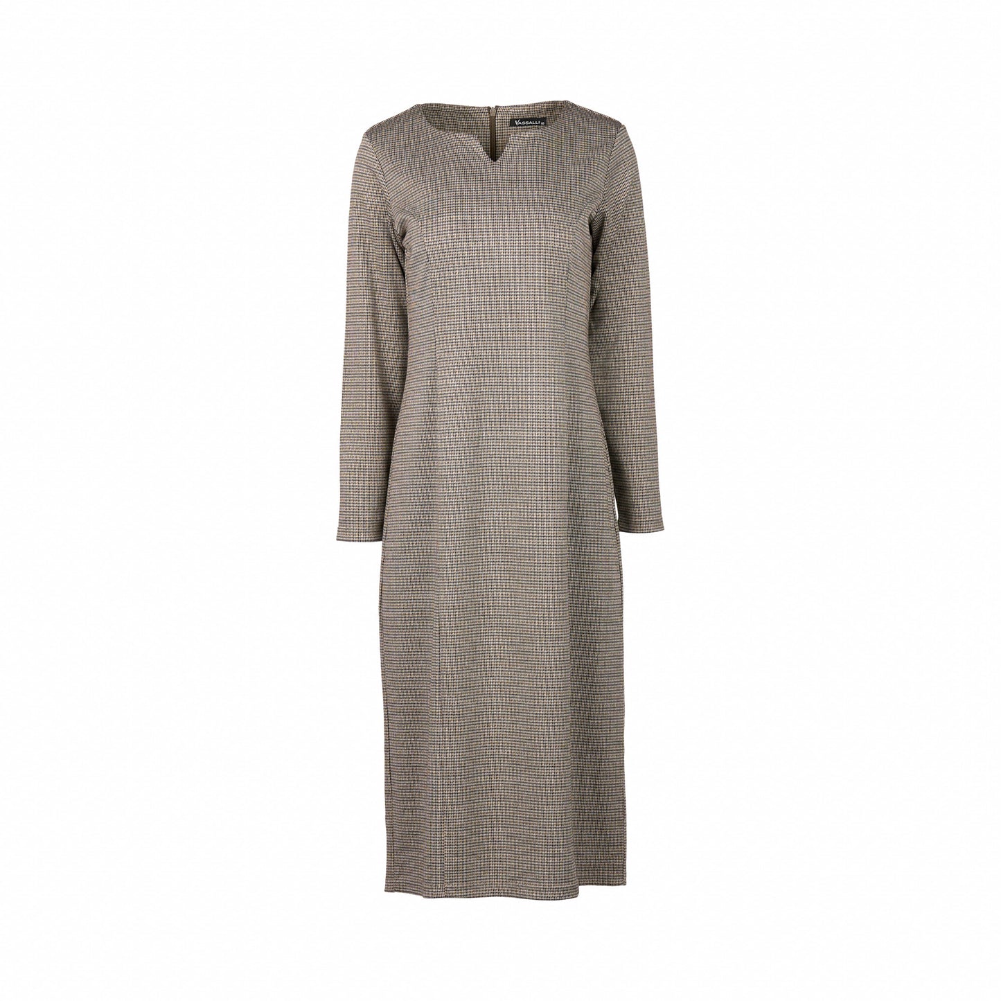 6109 Check - Long Sleeve Knit Dress - Vassalli