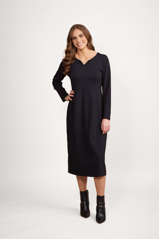 6109 Midnight - Long Sleeve Knit Dress - Vassalli