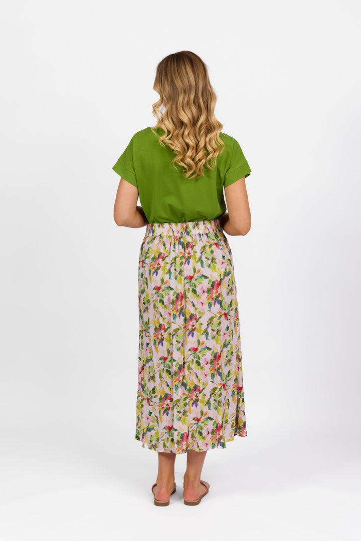 7057 Capri - Pull-On Long Skirt with Elastic Back Waistband - Vassalli