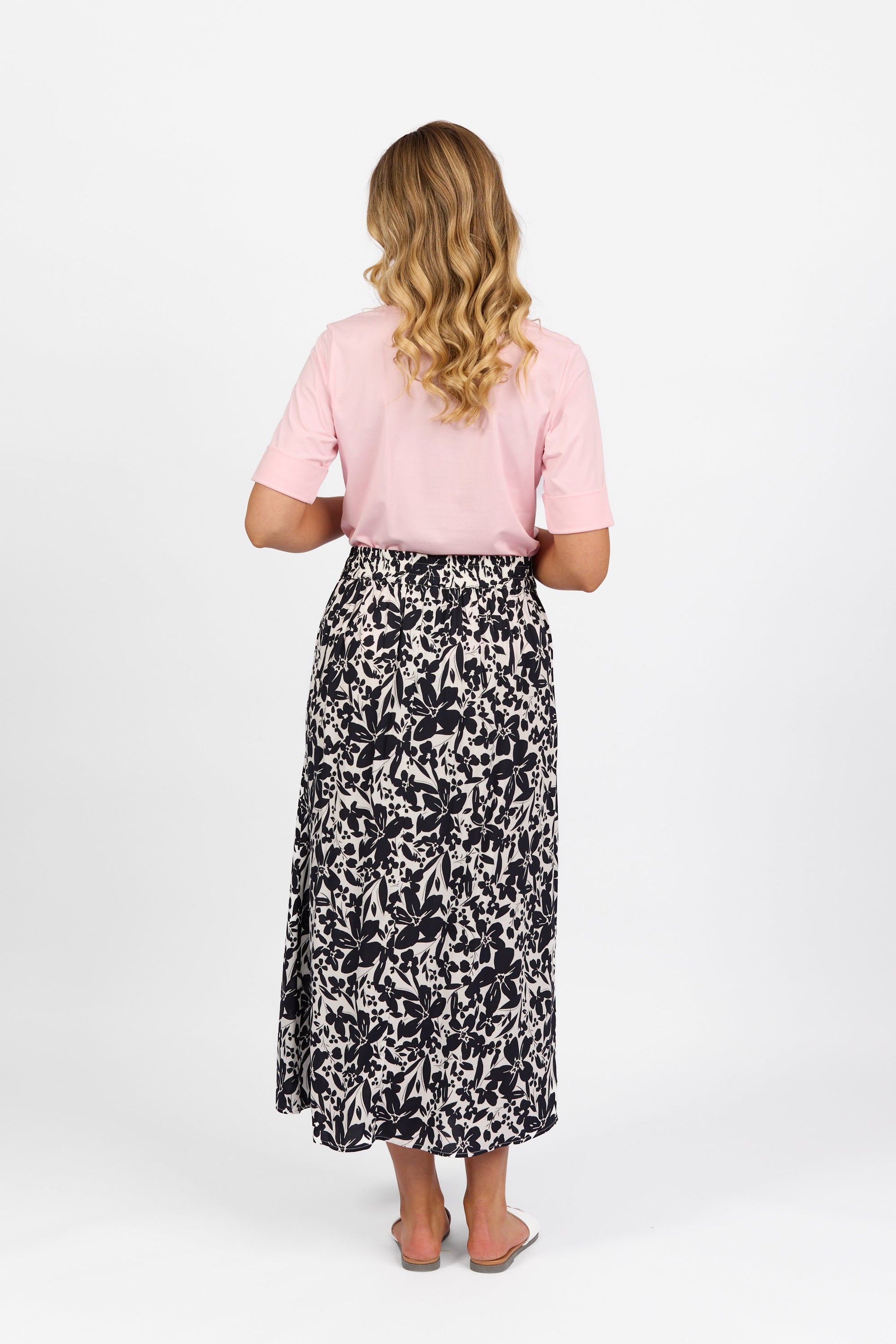 7057 Coco - Pull-On Long Skirt with Elastic Back Waistband - Vassalli