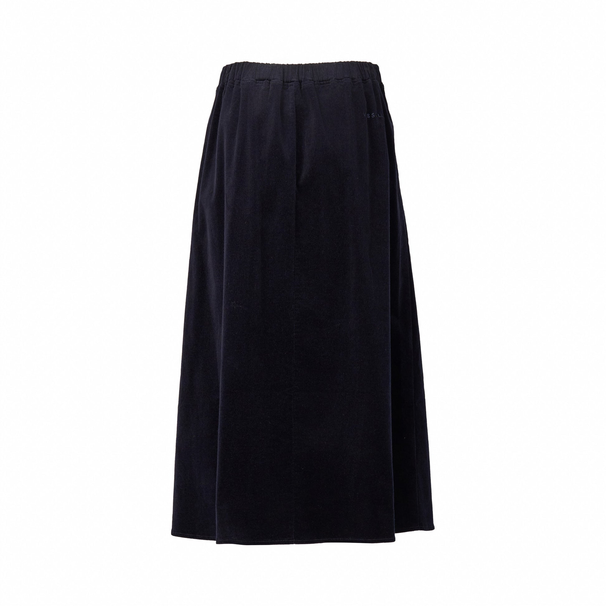 7060M Midnight - A Line Pull On Cord Skirt with Drawcord - Vassalli