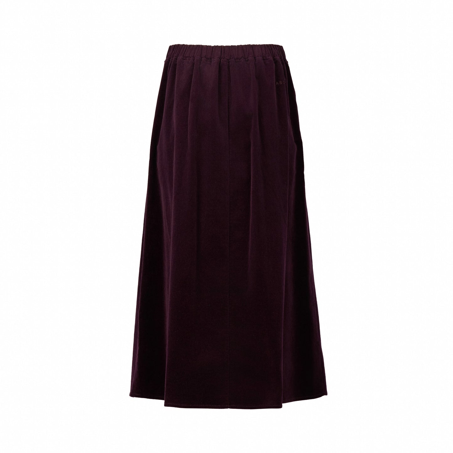 7060M Mulberry - A Line Pull On Cord Skirt with Drawcord - Vassalli