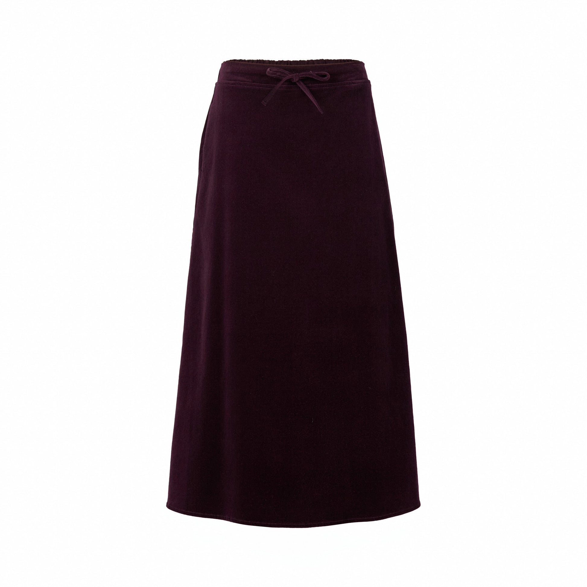 7060M Mulberry - A Line Pull On Cord Skirt with Drawcord - Vassalli