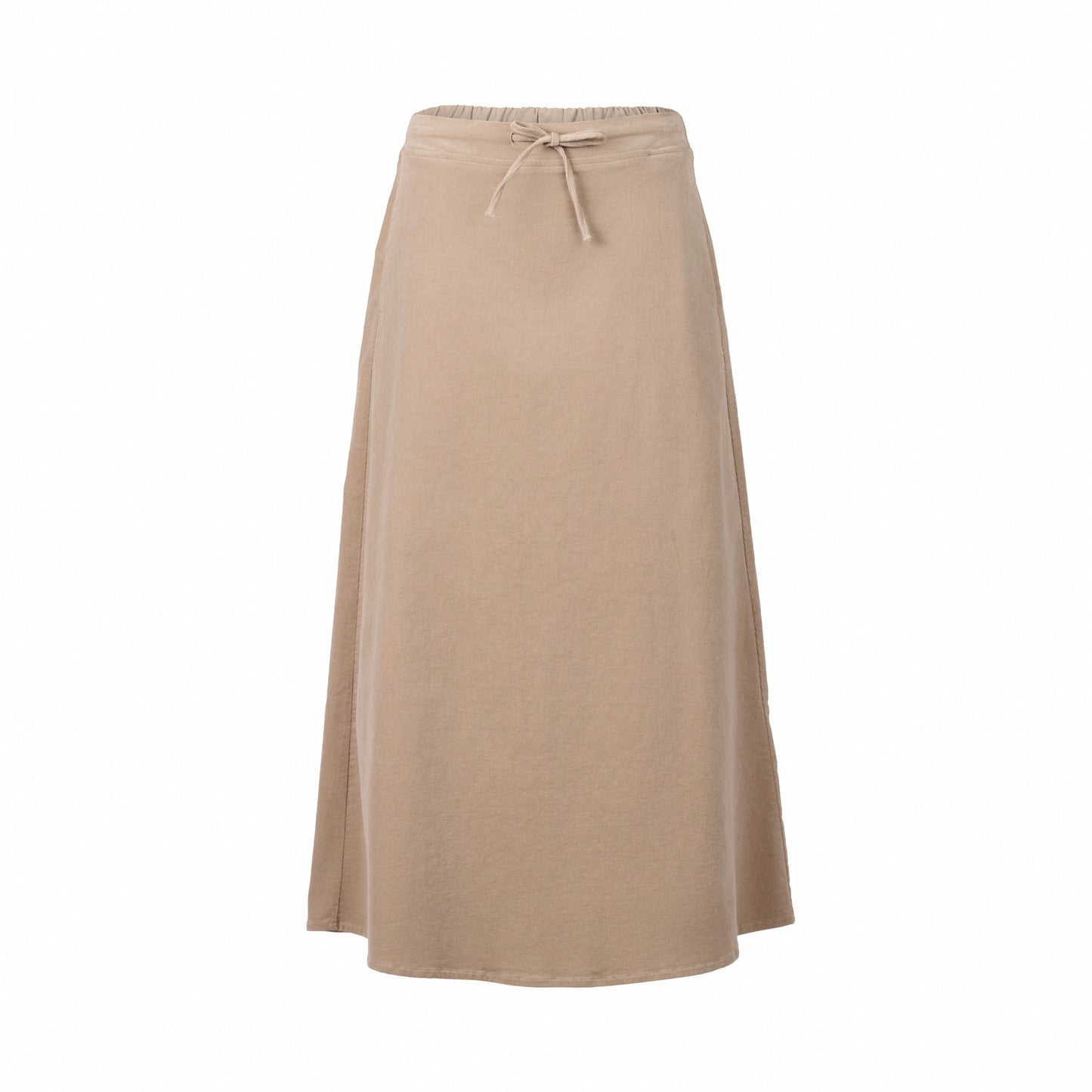 7060M Oat - A Line Pull On Cord Skirt with Drawcord - Vassalli