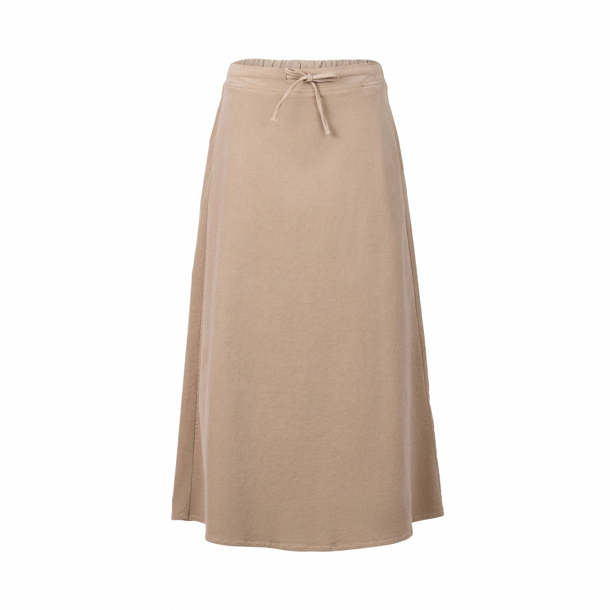 7060M Oat - A Line Pull-On Cord Skirt with Drawcord - Vassalli