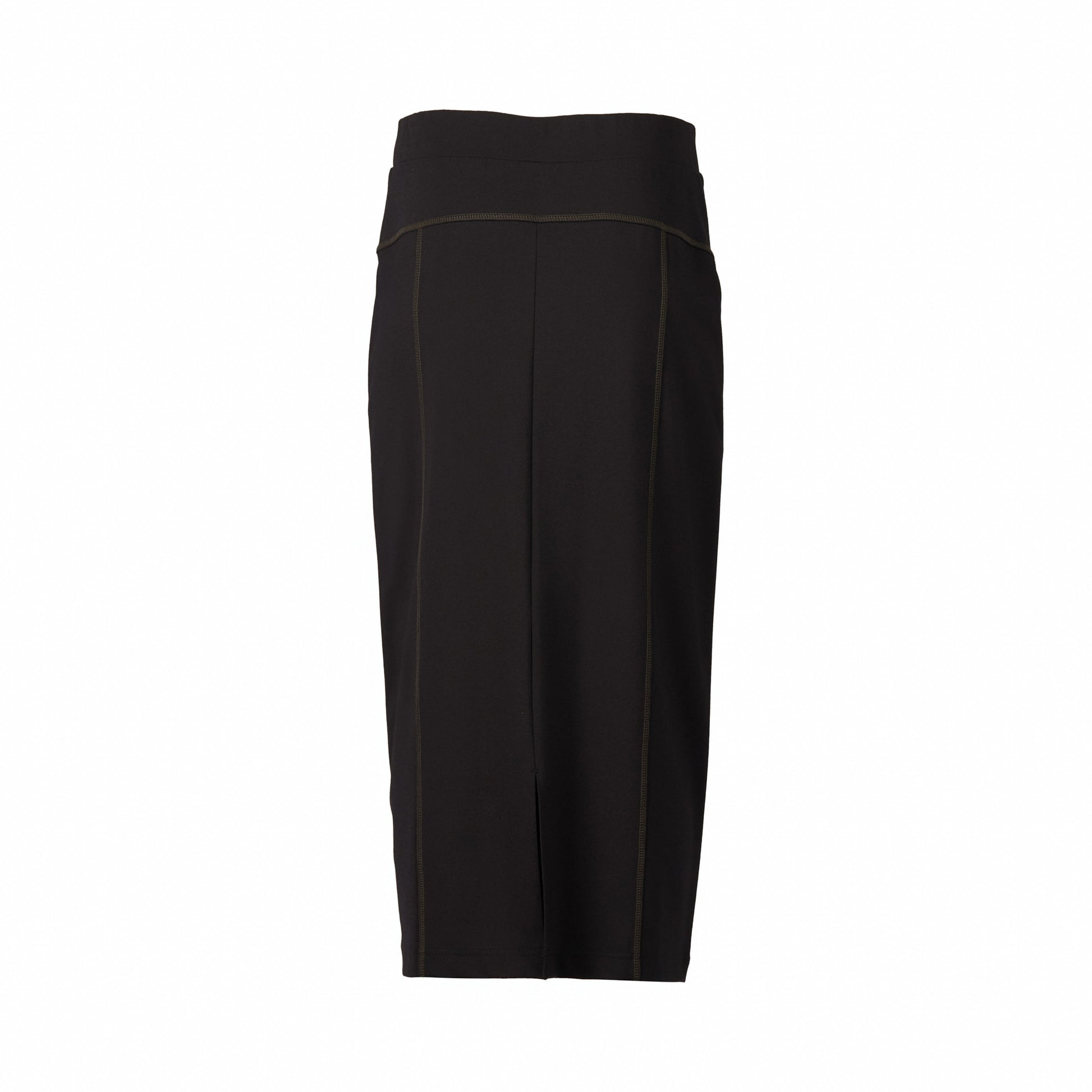 7061 Black/Khaki - Skirt with Khaki Contrast Trim - Vassalli