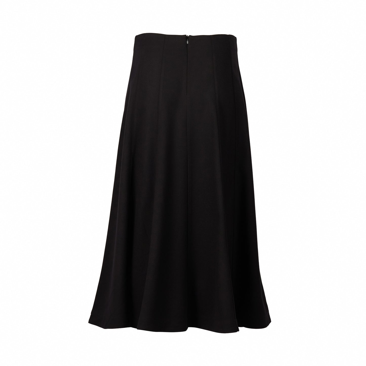 7062W Black - Mid Length Panelled Skirt - Vassalli