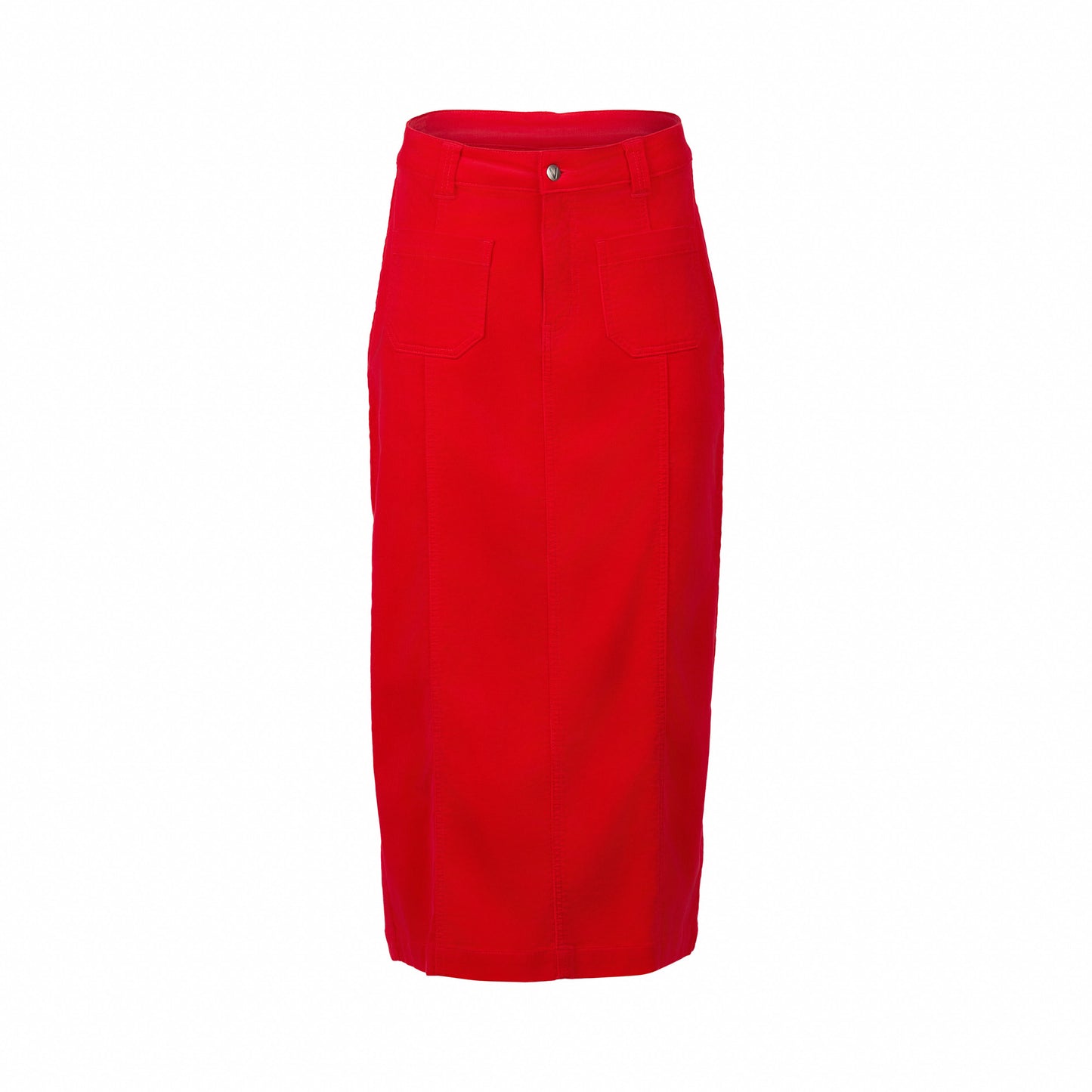 7064M Fiesta - Mid Length Cord Skirt with Front Panel Seams - Vassalli