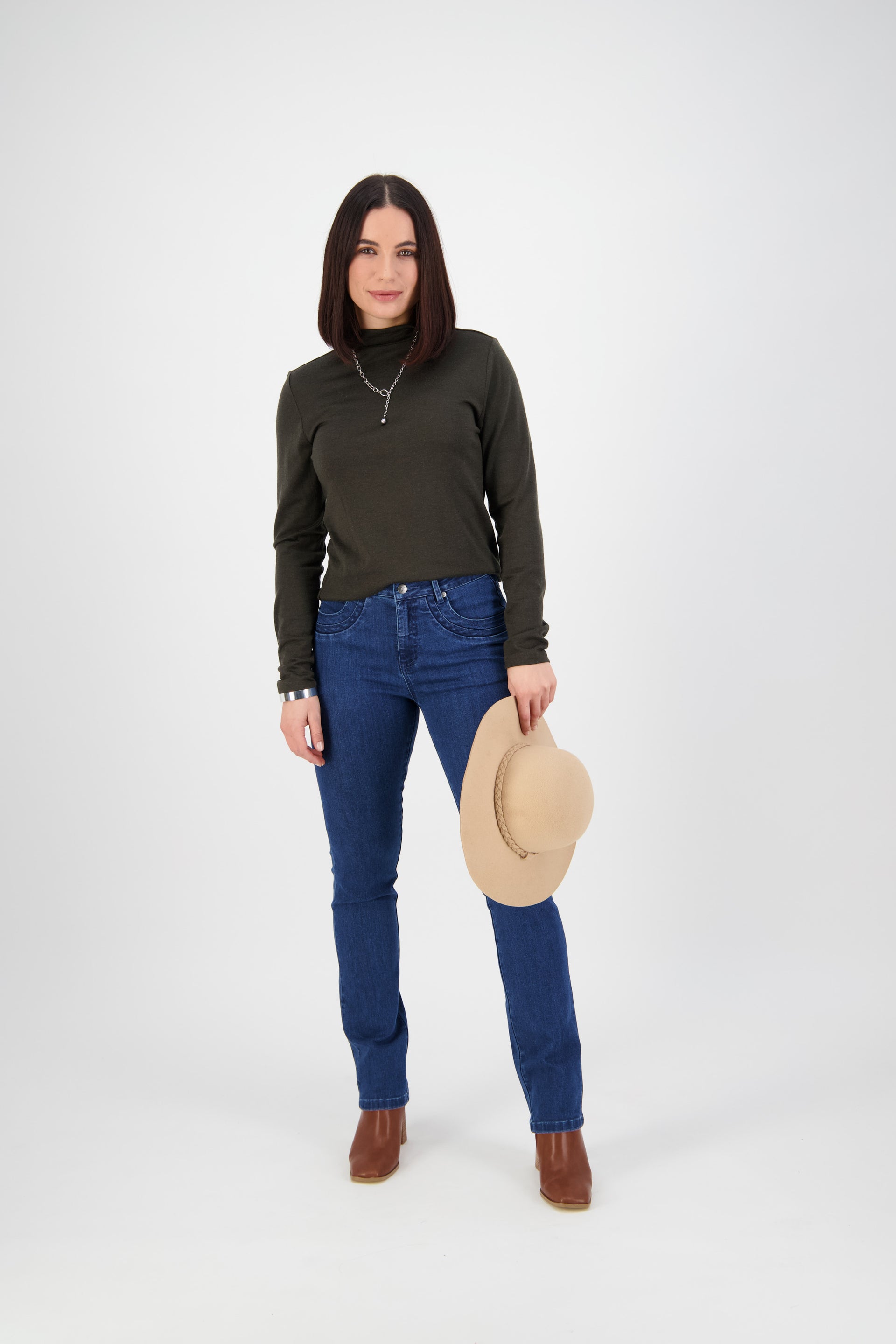 9901 Blue Denim - Slim Leg Full Length Jean - Vassalli