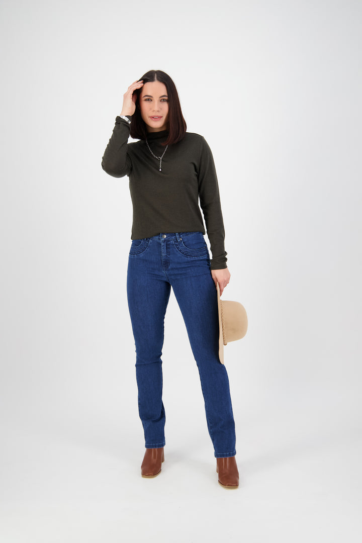 9901 Blue Denim - Slim Leg Full Length Jean - Vassalli