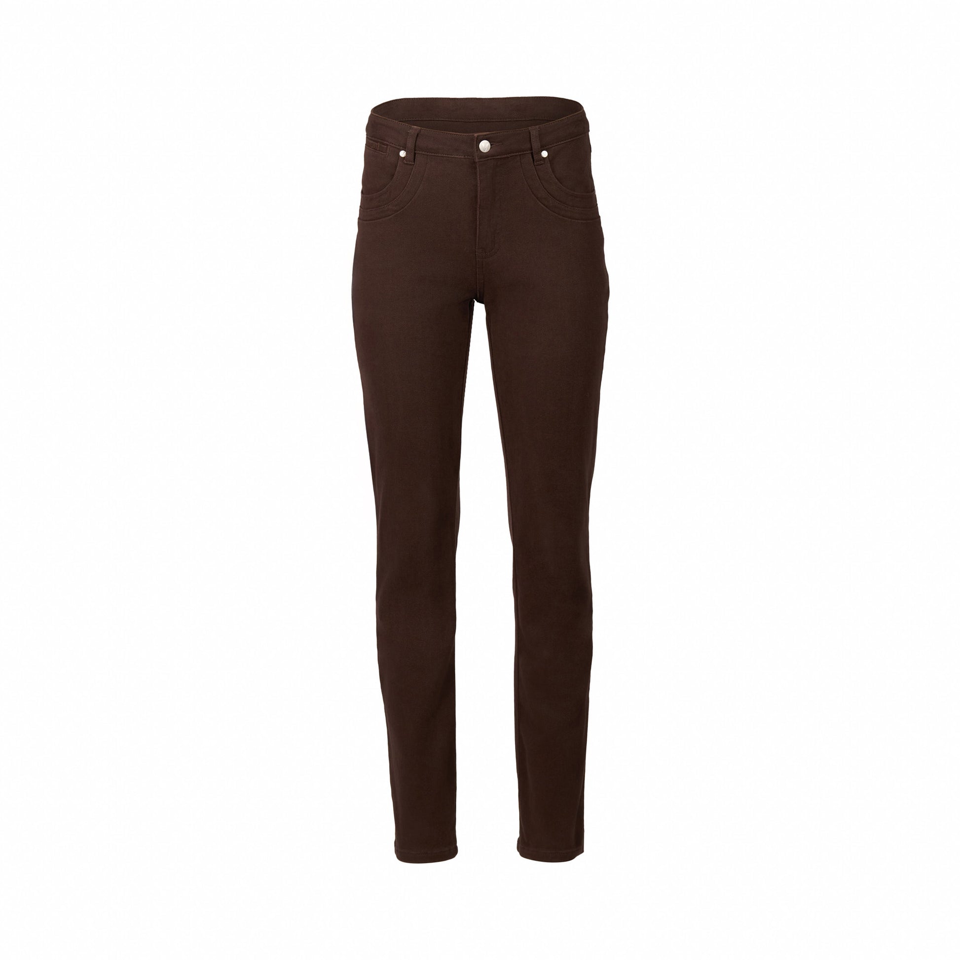 9901 Chocolate - Slim Leg Full Length Jean - Vassalli