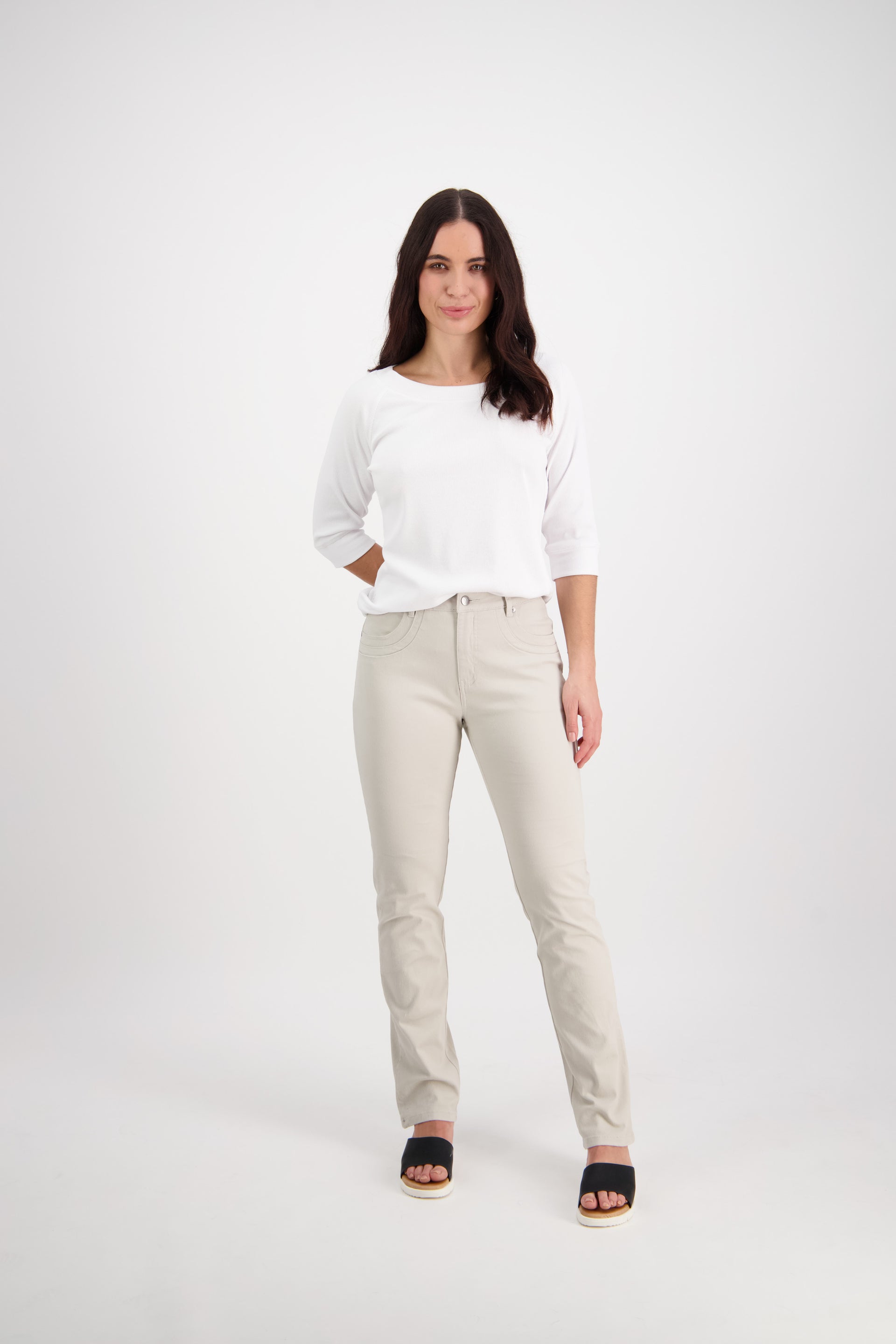 9901LX Pumice - Slim Leg Full Length Jean - Vassalli