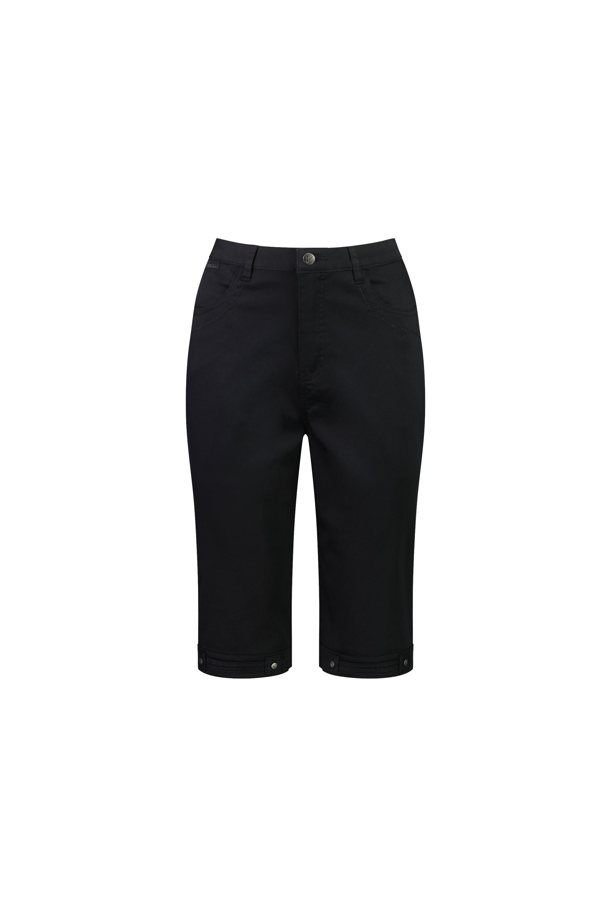 H1001LW Black - Plain Lightweight Straight Leg Short - Vassalli