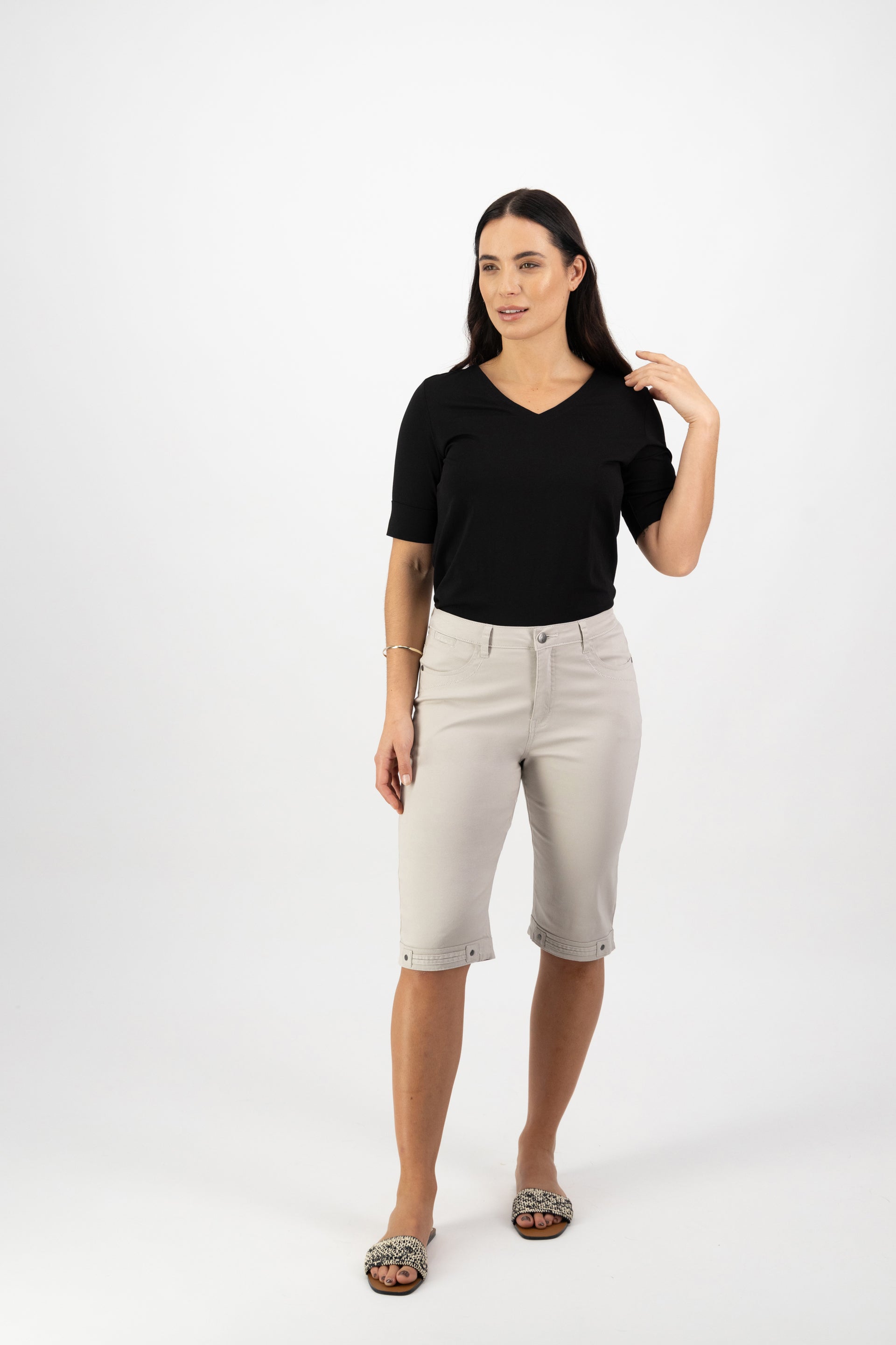 H1001LW Pumice - Plain Lightweight Straight Leg Short - Vassalli