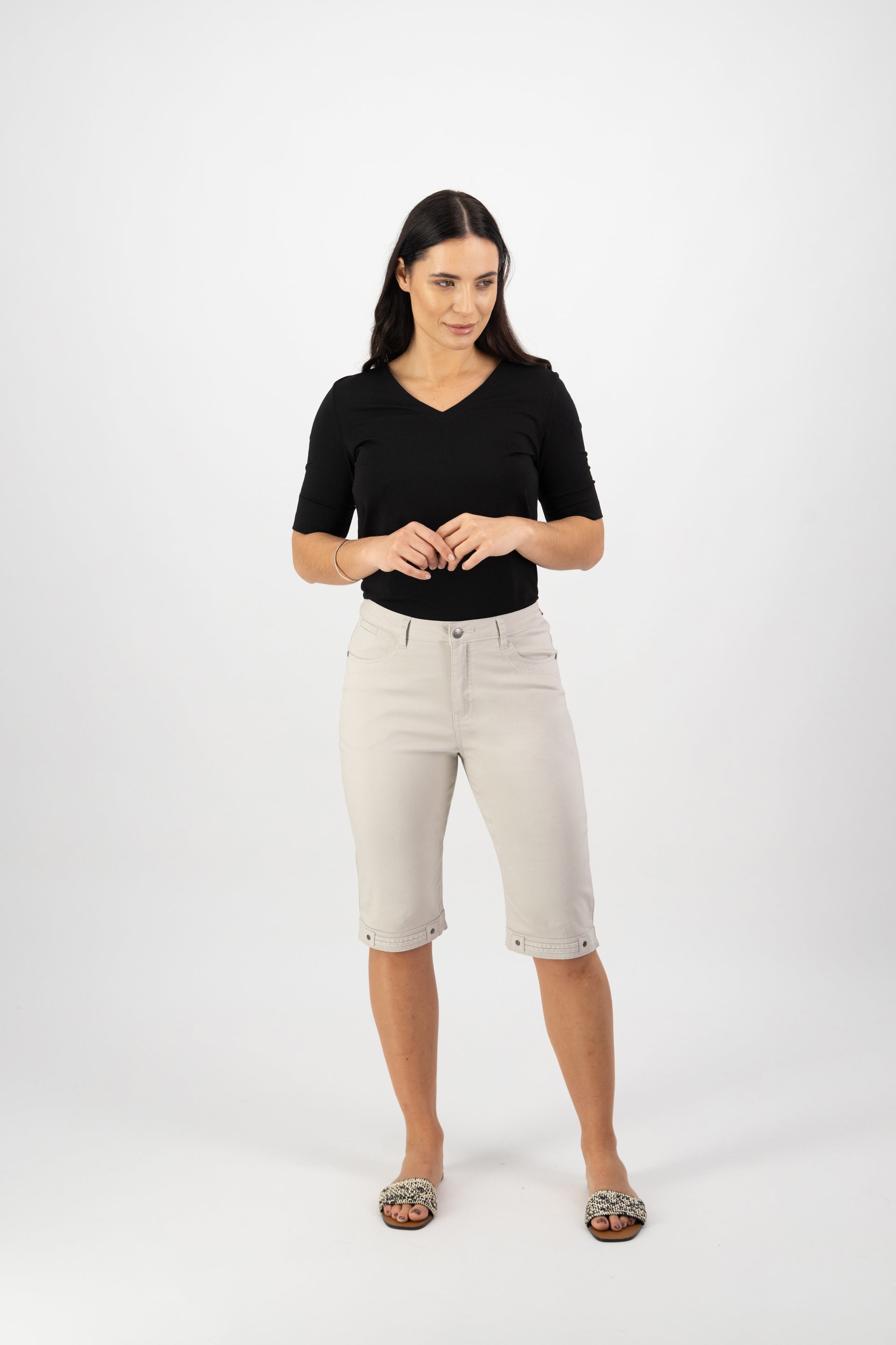 H1001LW Pumice - Plain Lightweight Straight Leg Short - Vassalli