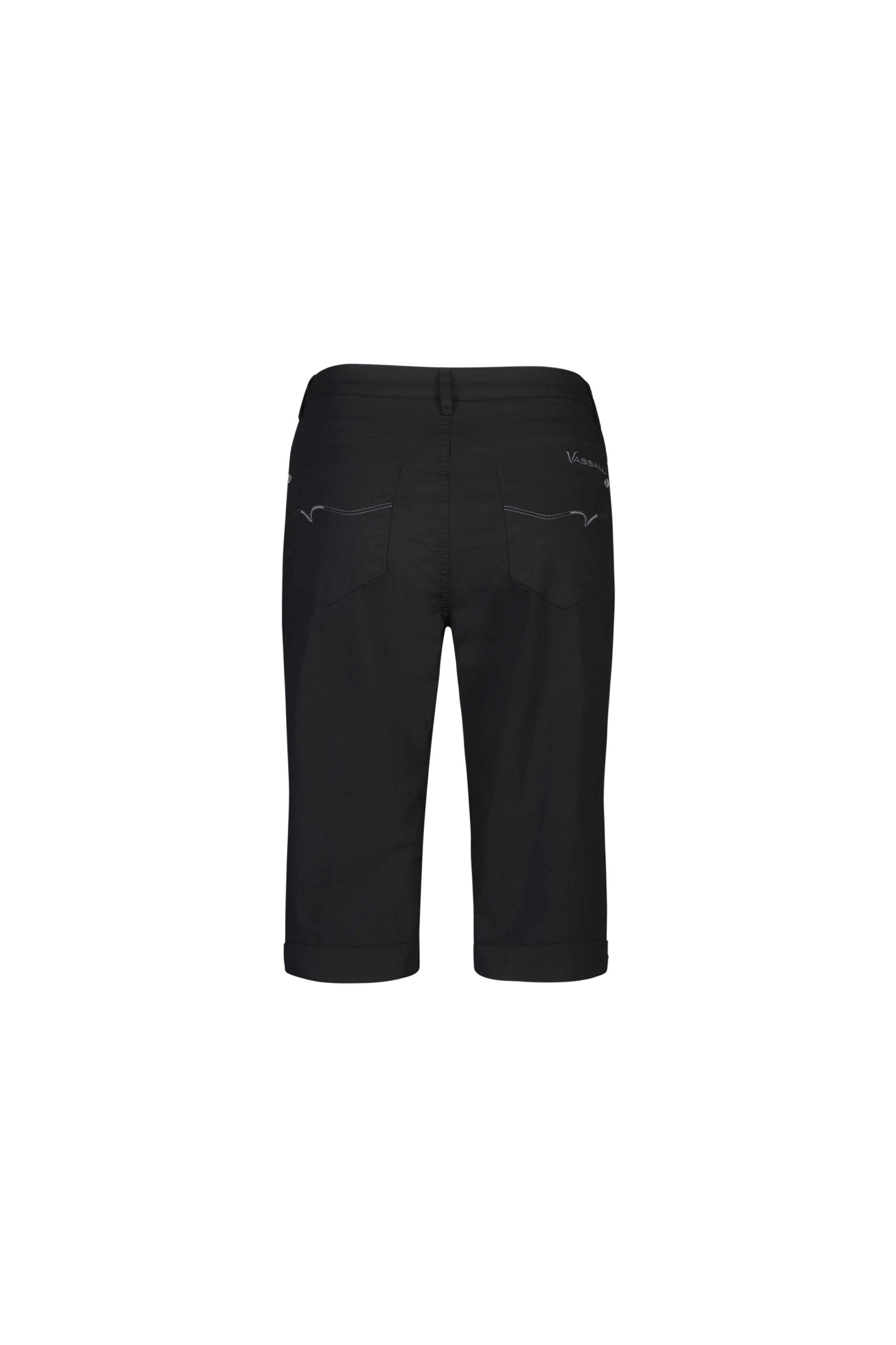 H1001P Black - Poplin Straight Leg Short - Vassalli