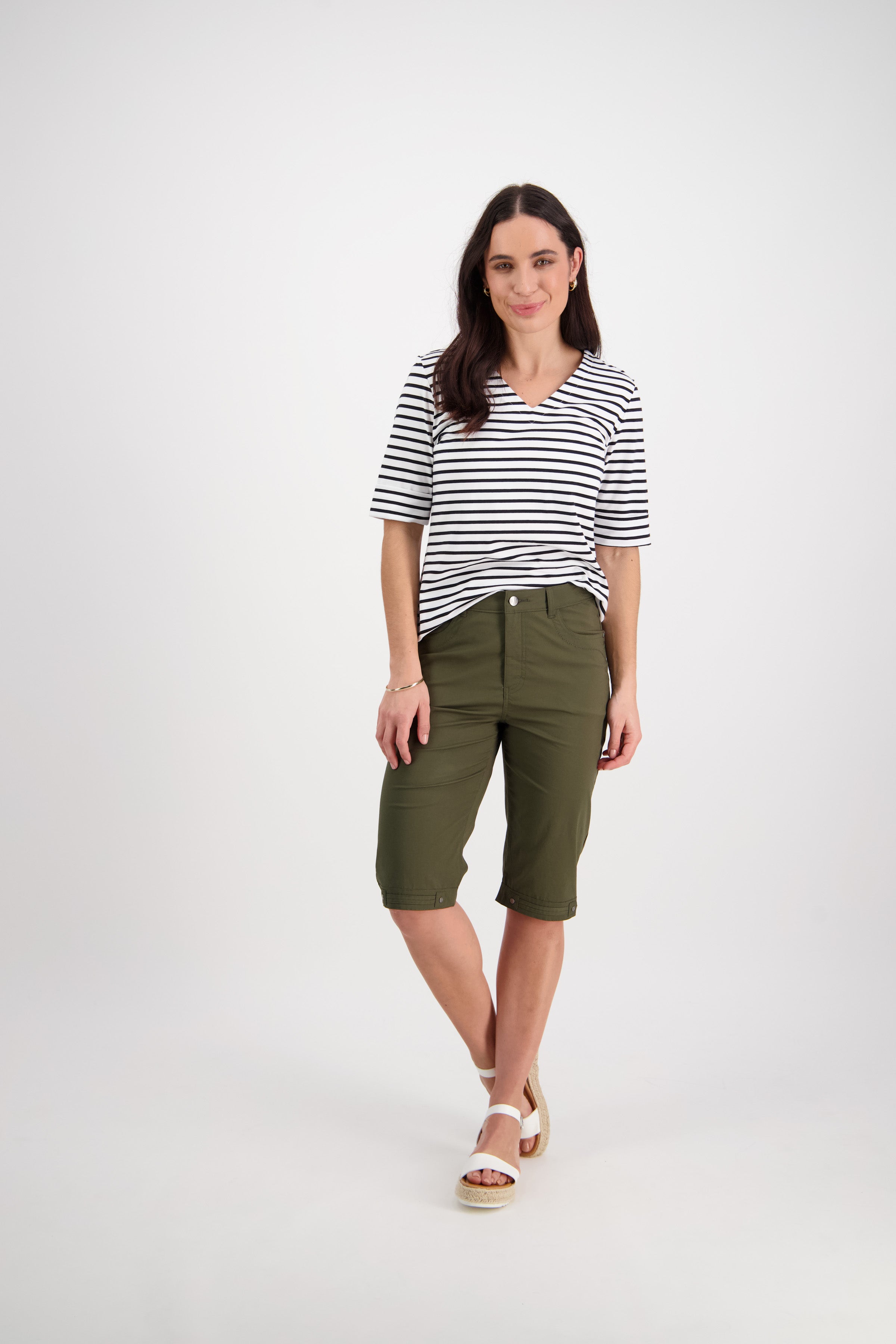 H1001P Khaki - Poplin Straight Leg Short - Vassalli