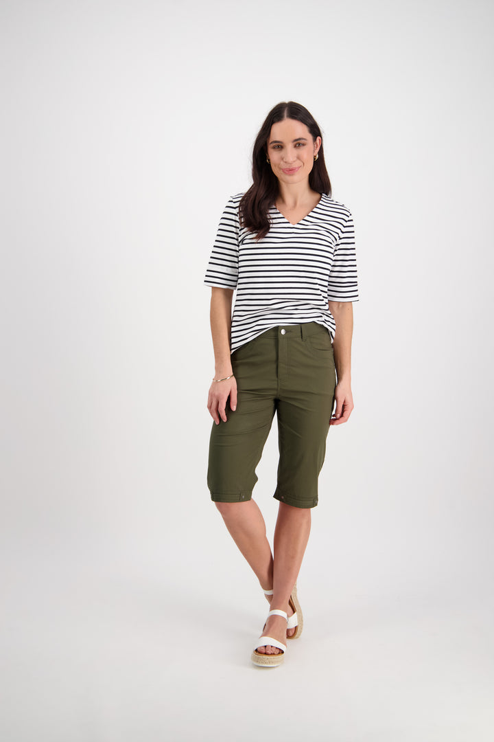 H1001P Khaki - Poplin Straight Leg Short - Vassalli
