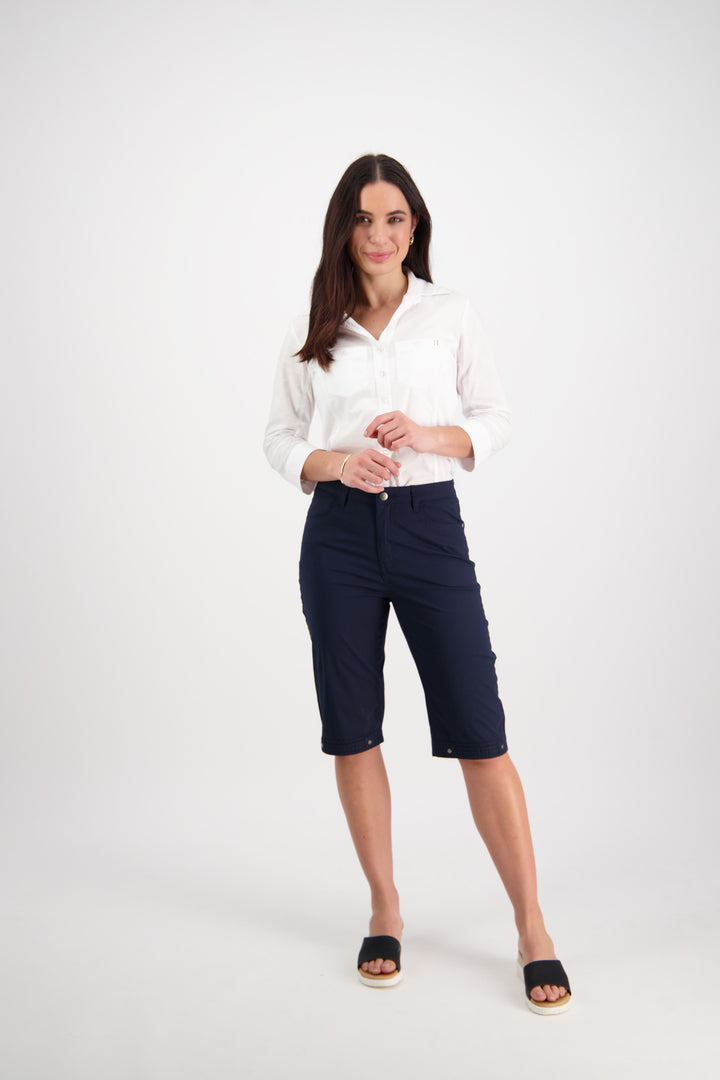 H1001P Navy - Poplin Straight Leg Short - Vassalli