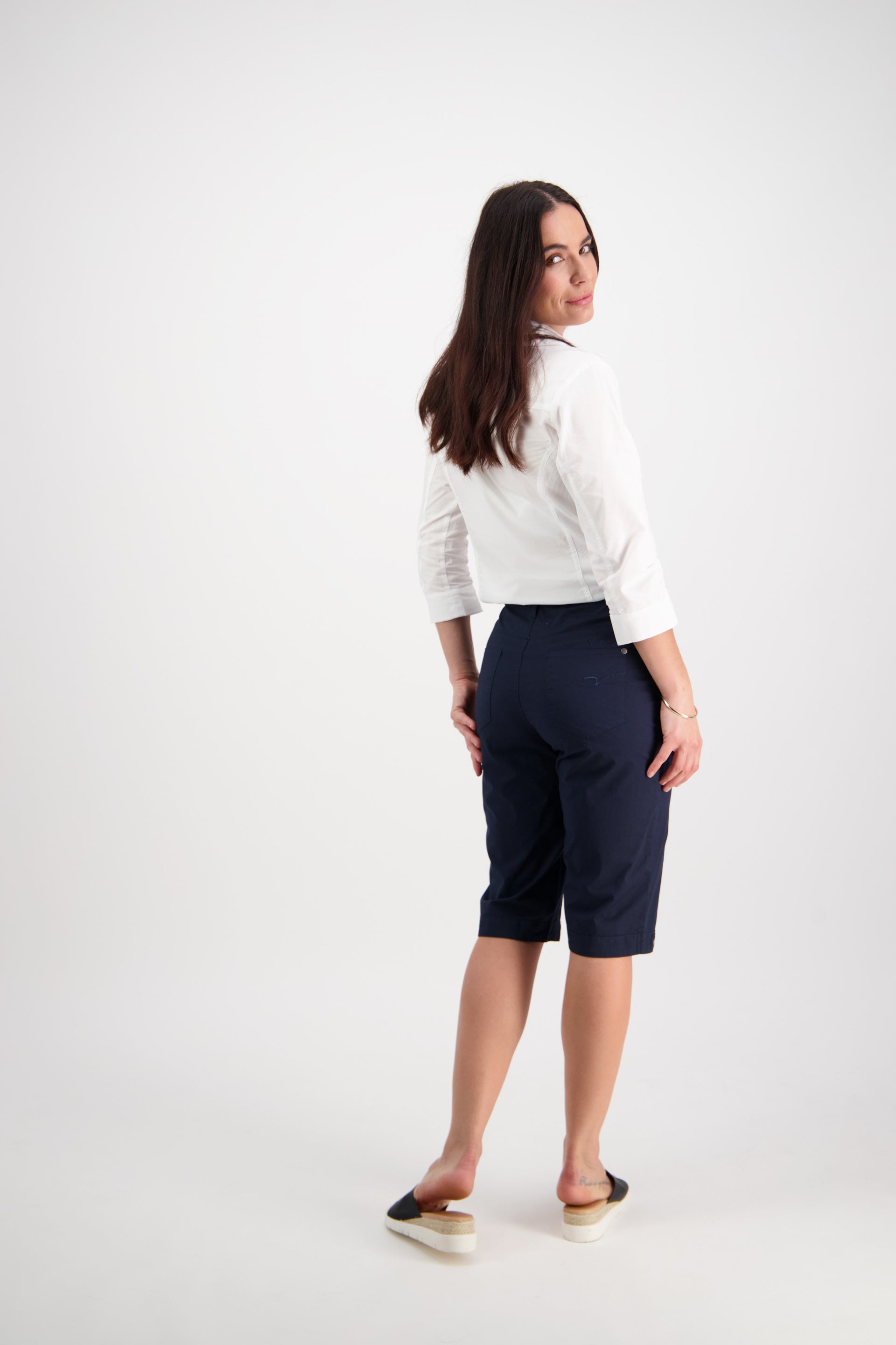 H1001P Navy - Poplin Straight Leg Short - Vassalli