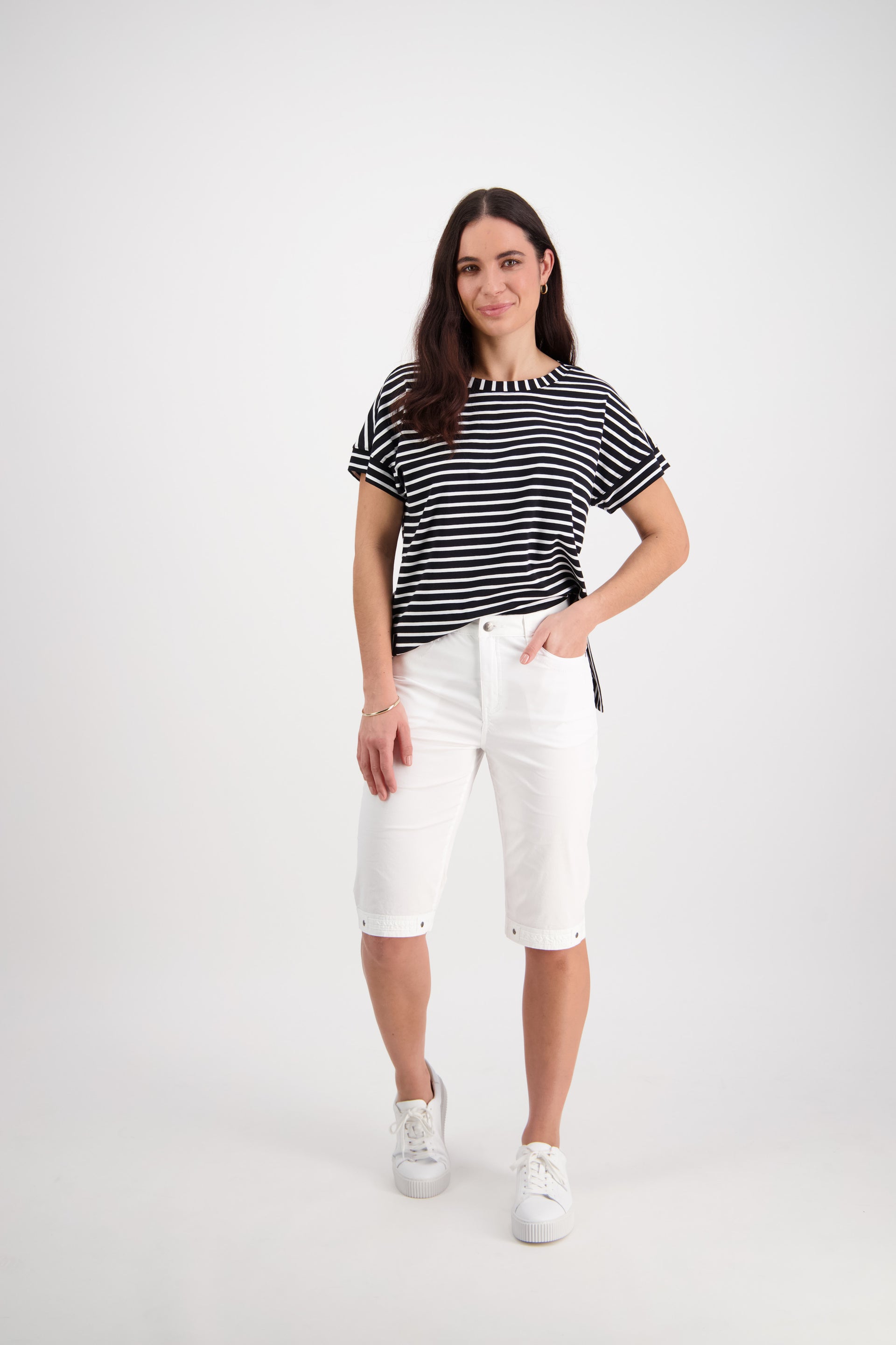 H1001P White - Poplin Straight Leg Short - Vassalli