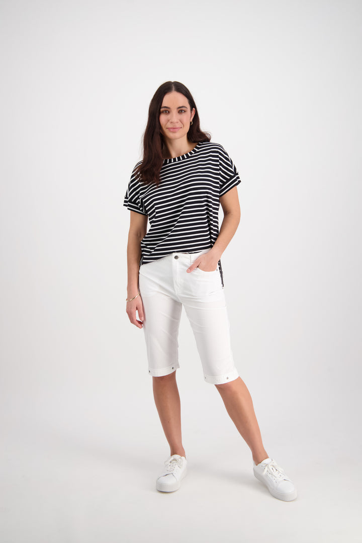 H1001P White - Poplin Straight Leg Short - Vassalli