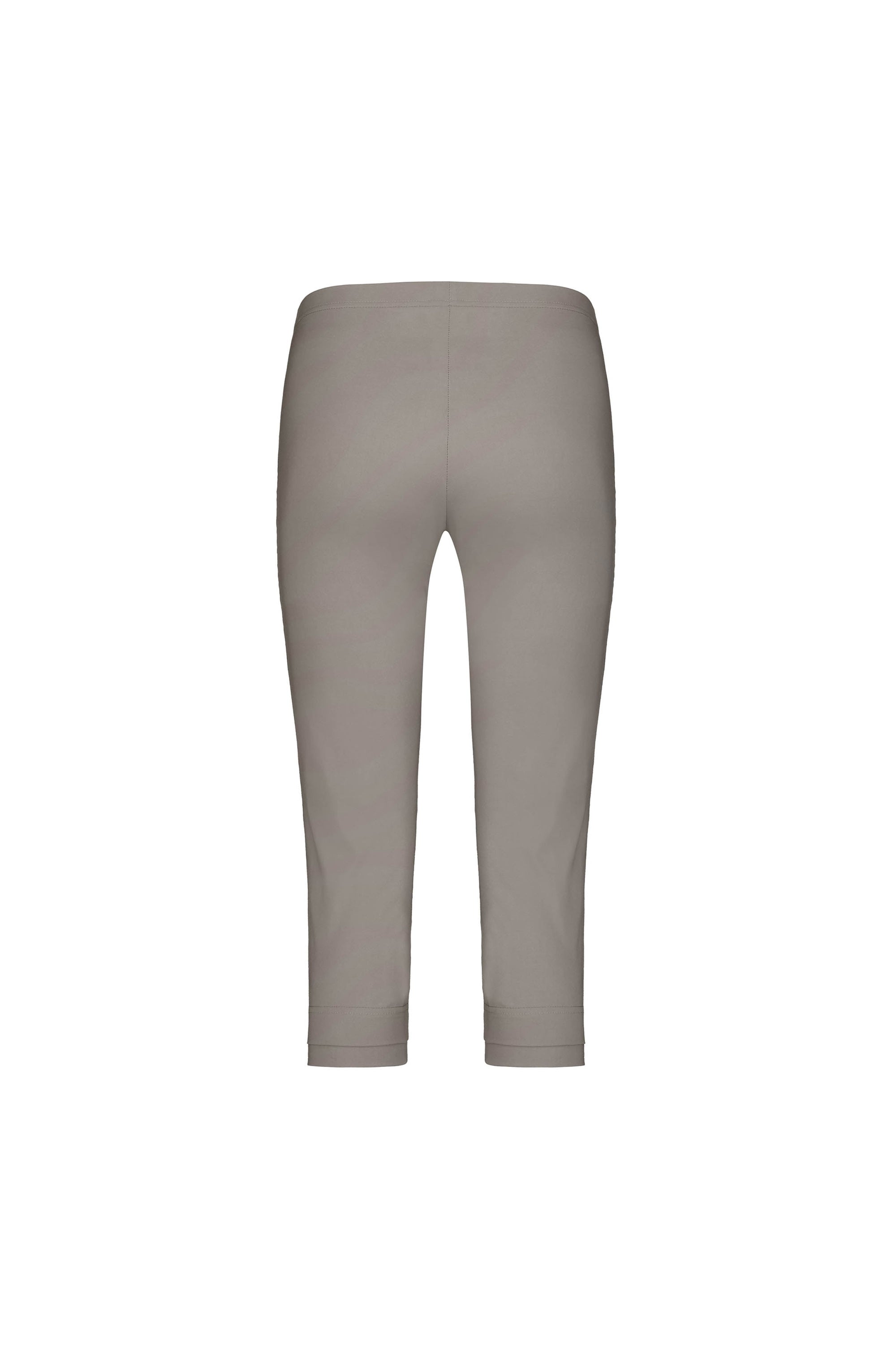The Vassalli Paris 3/4 Pant in Latte is displayed from the back on a white background. These mid-rise, stretch-fit cropped pants end below the knee and feature a clean design with no visible pockets, buttons, or logos.